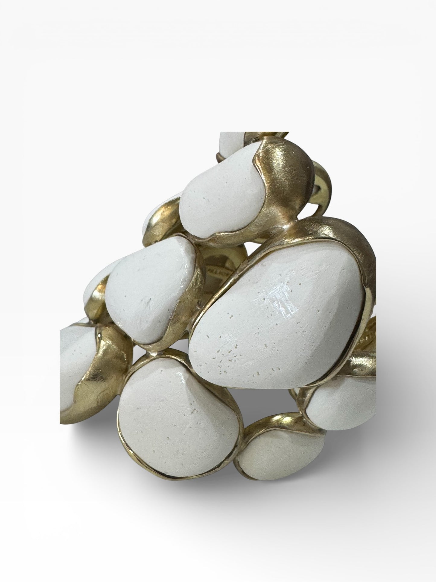 White Stone Brass Cuff