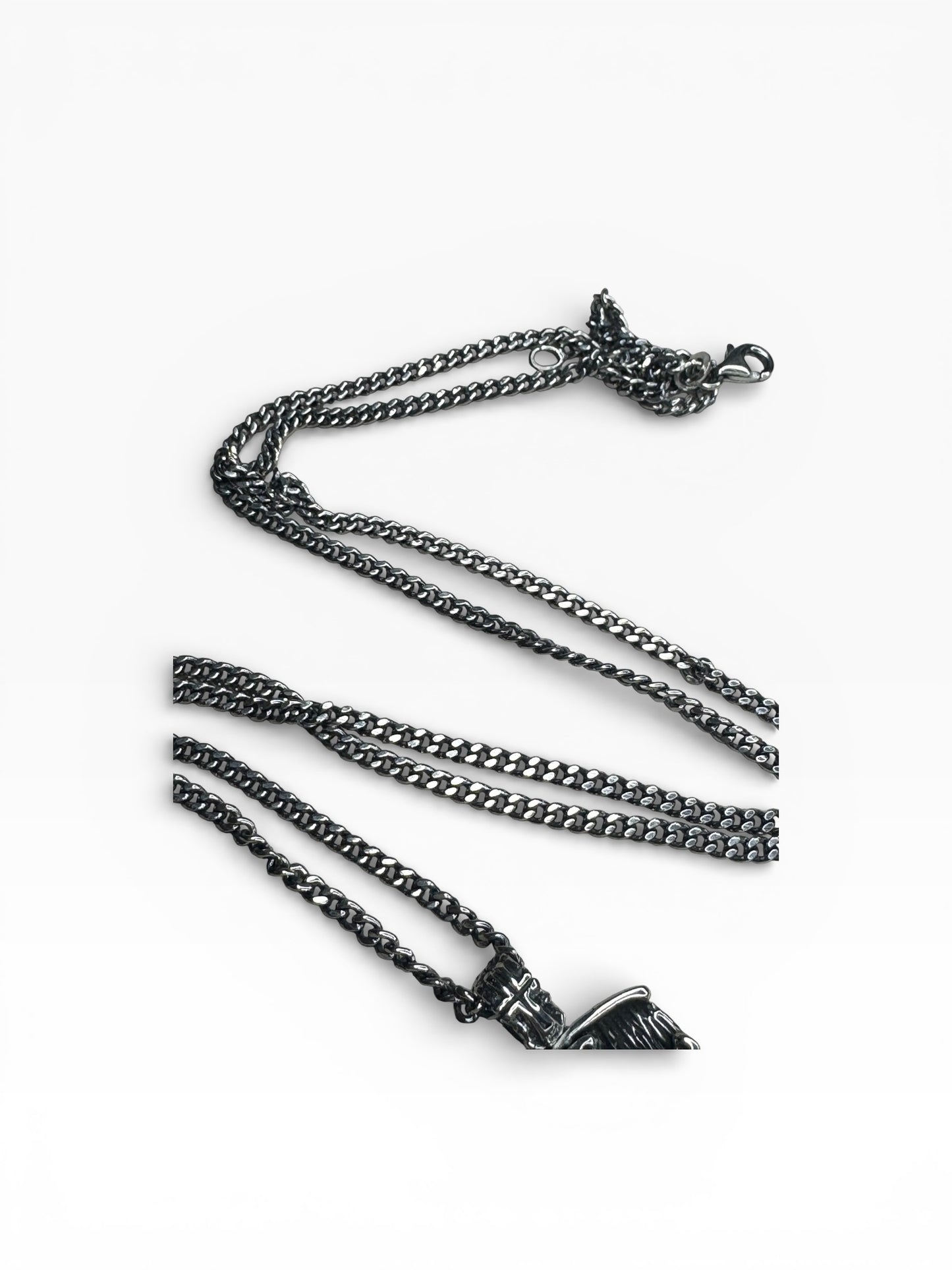 Sterling Silver Cross Tag Necklace With Chain