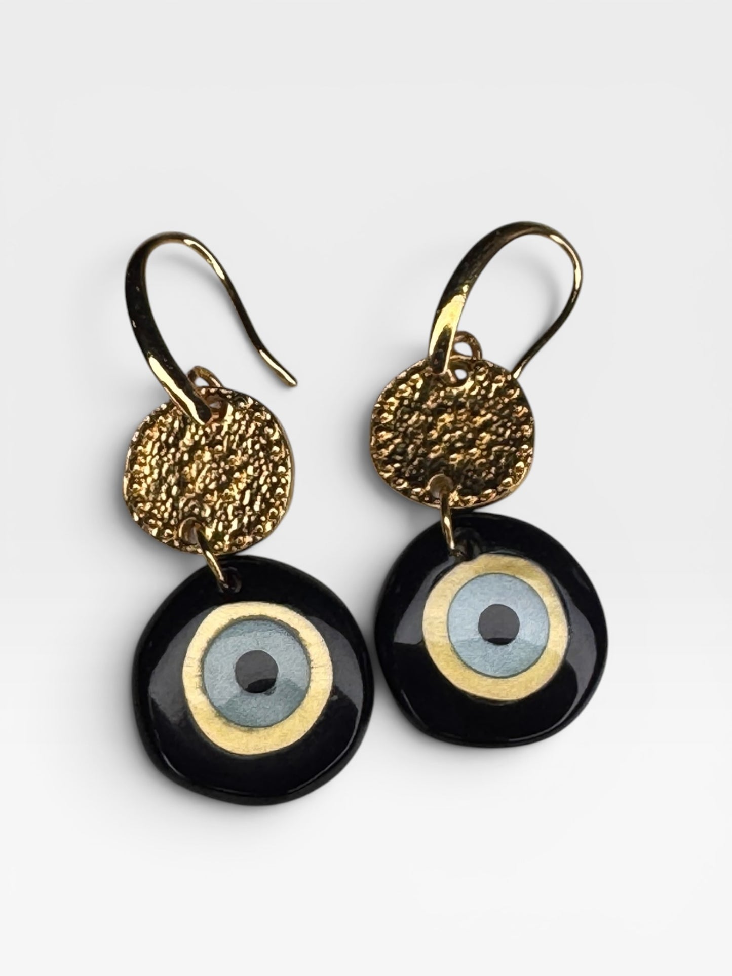 Evil Eye Drop Earrings Enamel