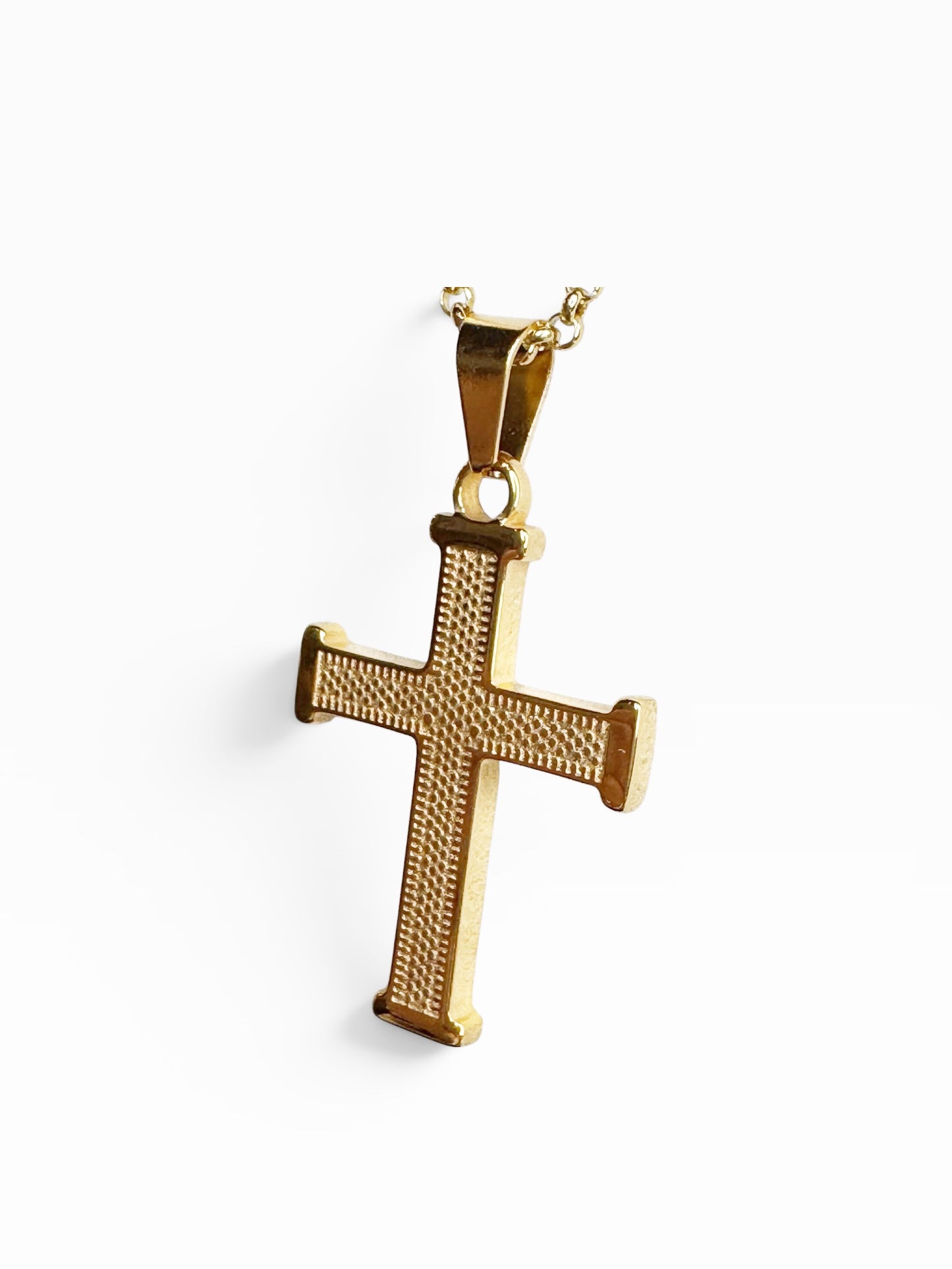 Hermes Etched Stainless Steel Cross