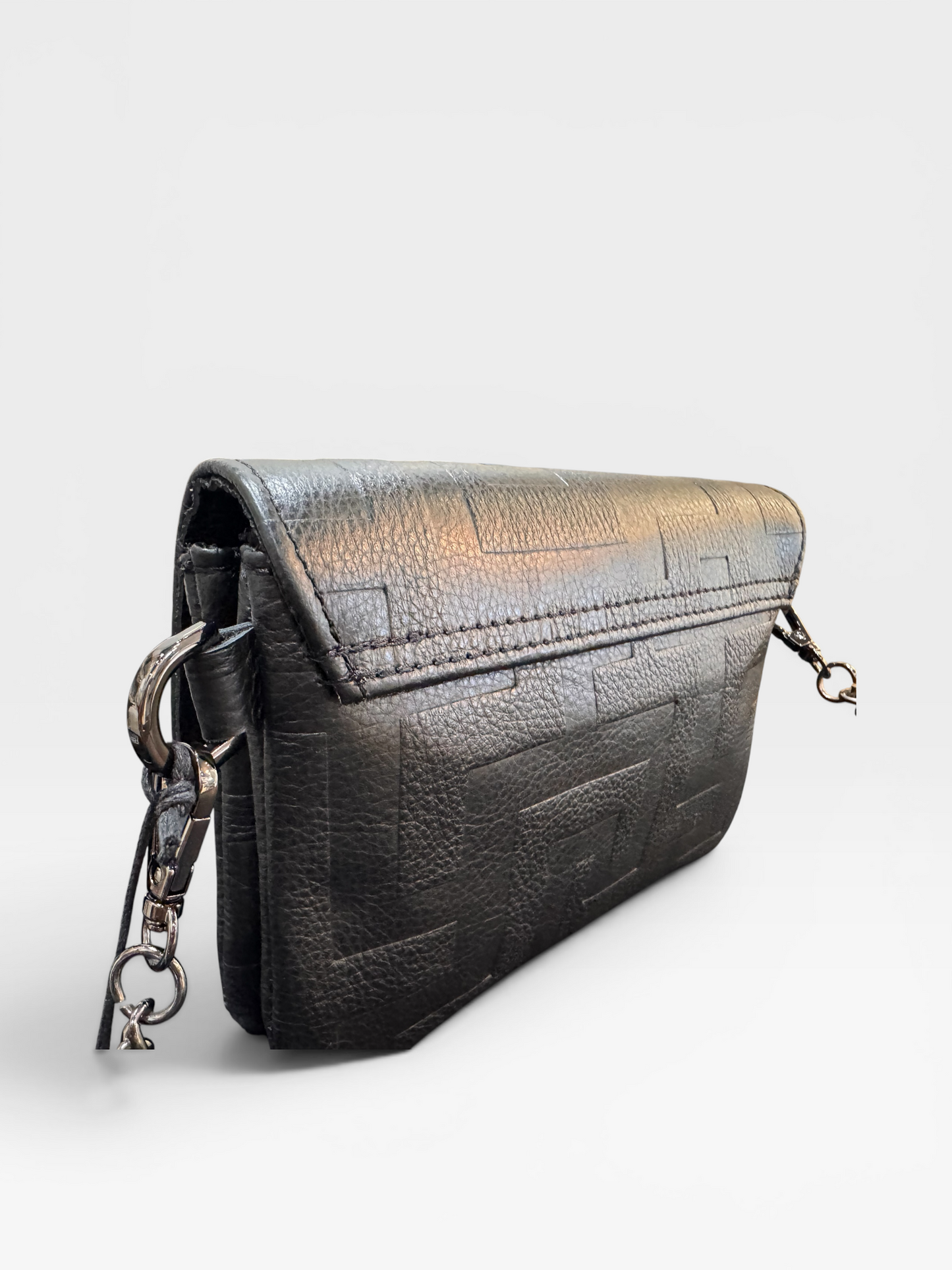 Antiparos Mini Black Embossed Bag