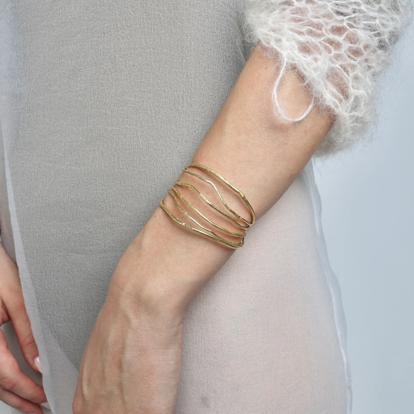 Simple Twig Brass Bracelet