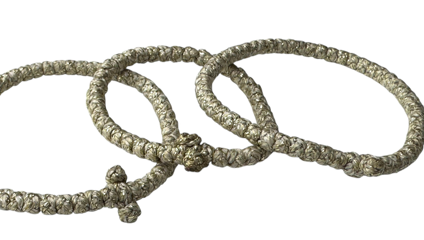 Greek Orthodox Komboskini Prayer Rope Bracelet Matte Gold