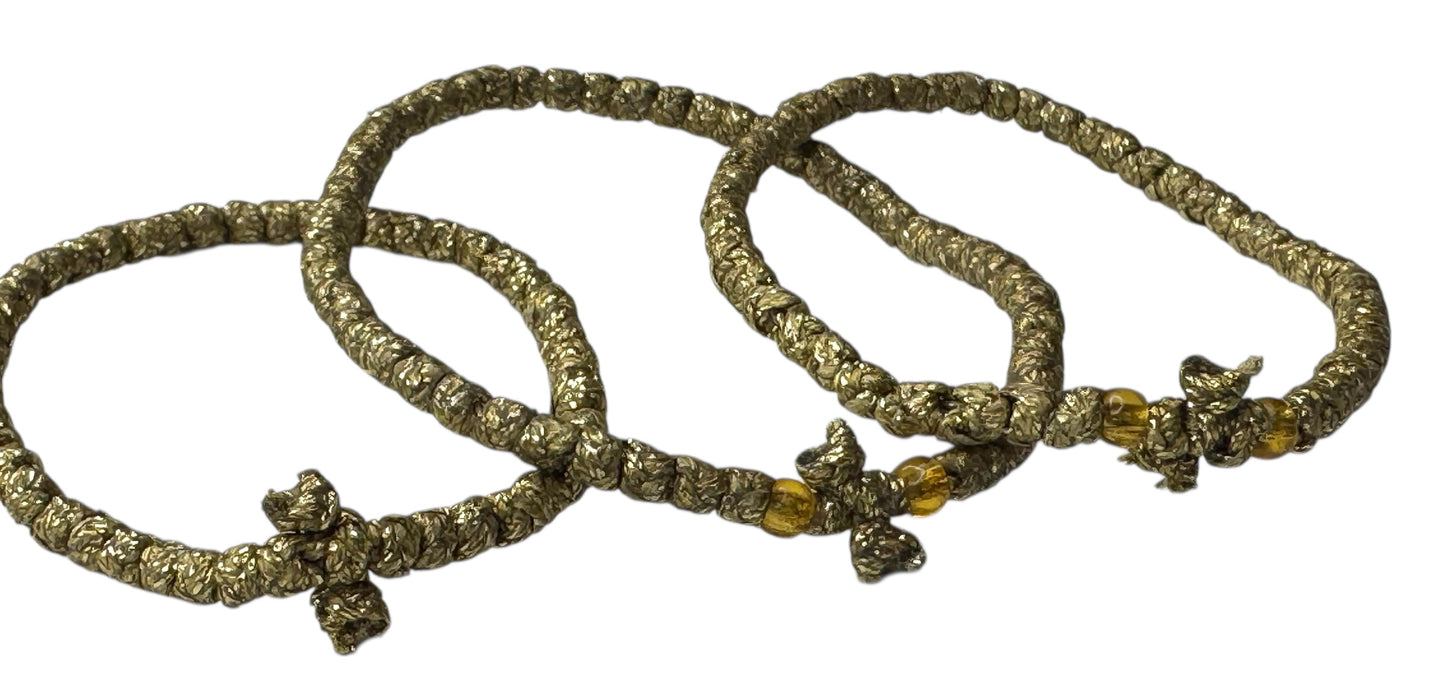 Greek Orthodox Prayer Rope Komboskini Bright Gold
