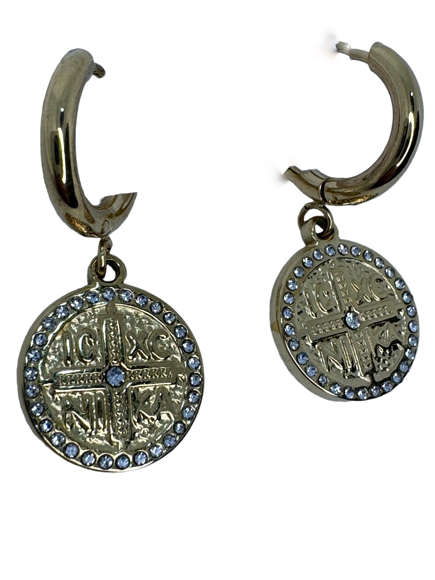 Gold Tone Stainless Steel Byzantine Earrings