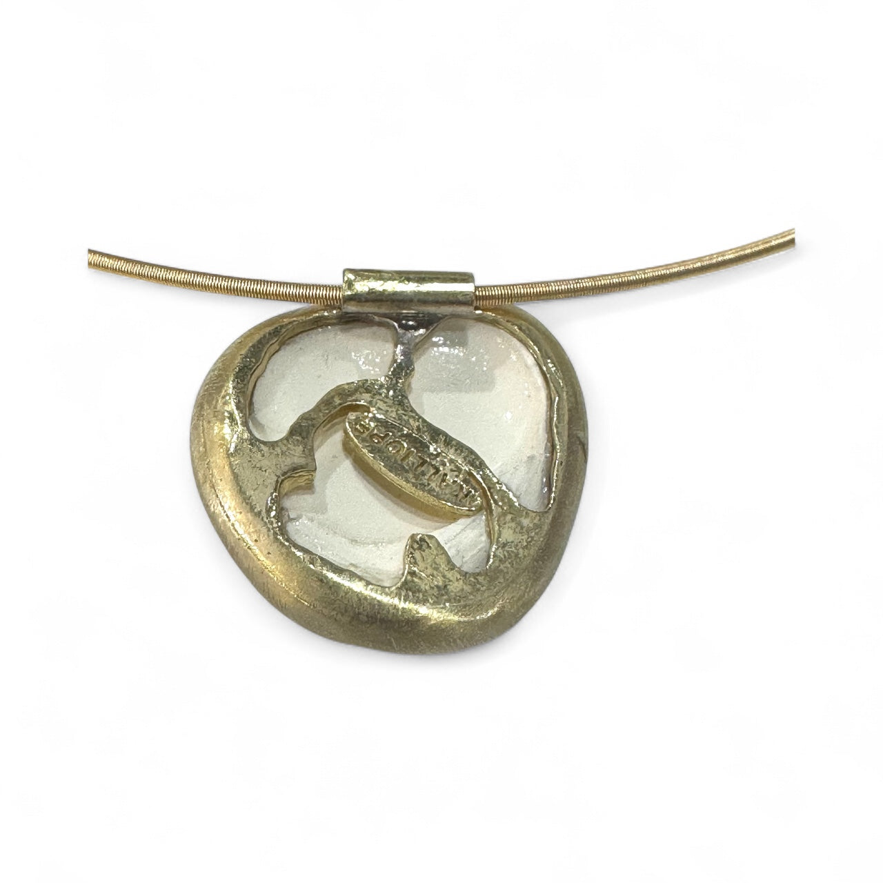 Brass Circular Cable Stone Necklace