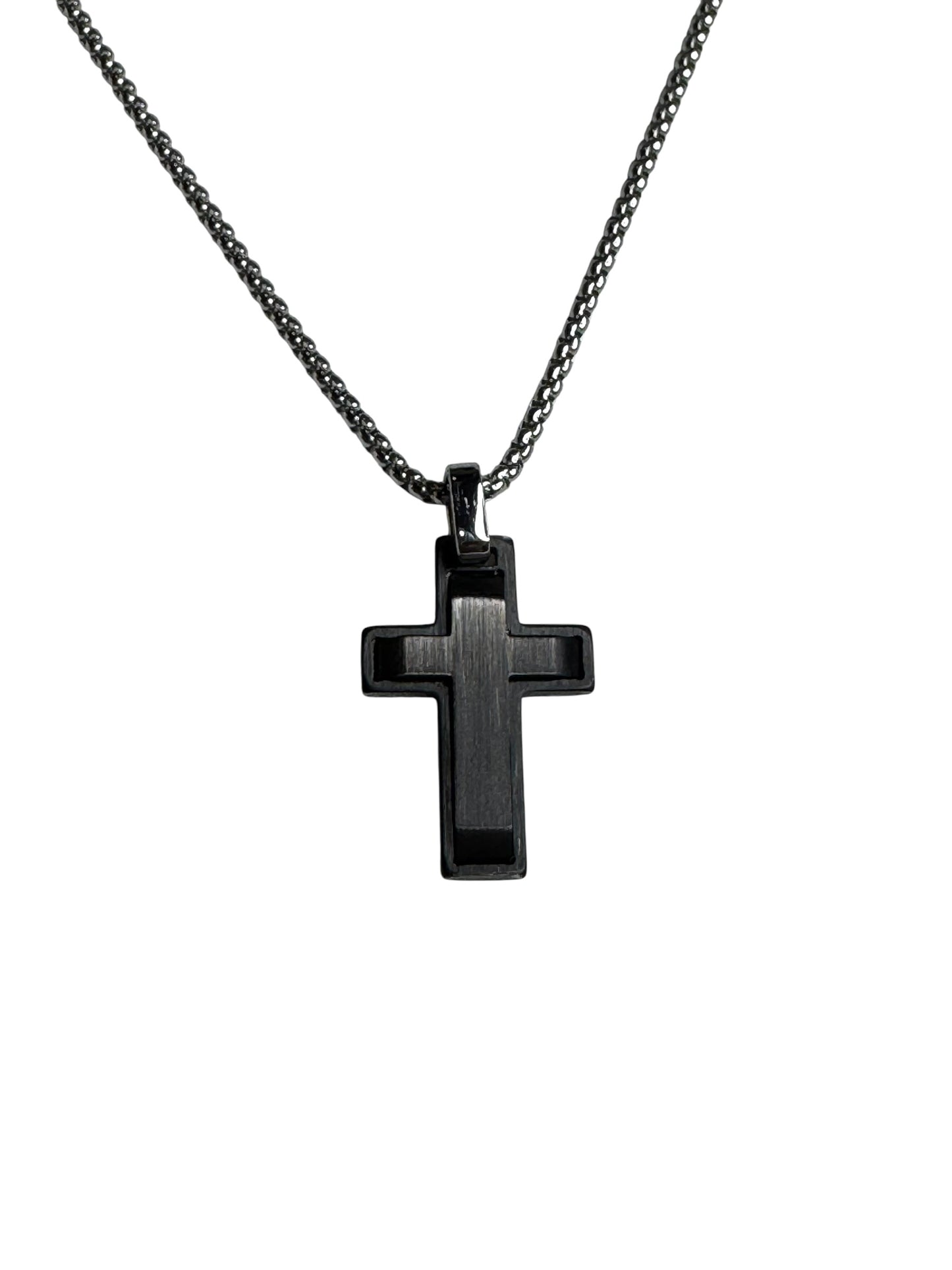 Stainless Steel Oxidized Cross