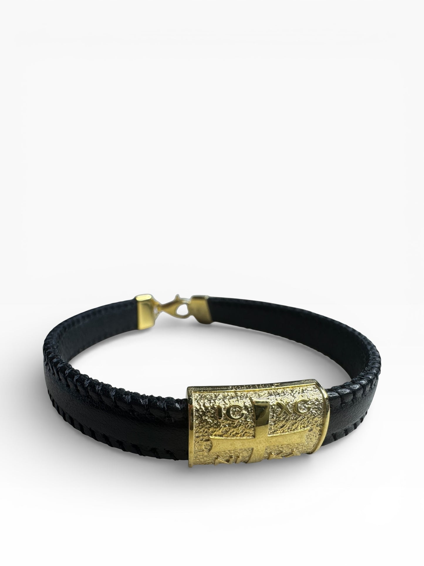 Leather Byzantine Steling Silver Bracelet