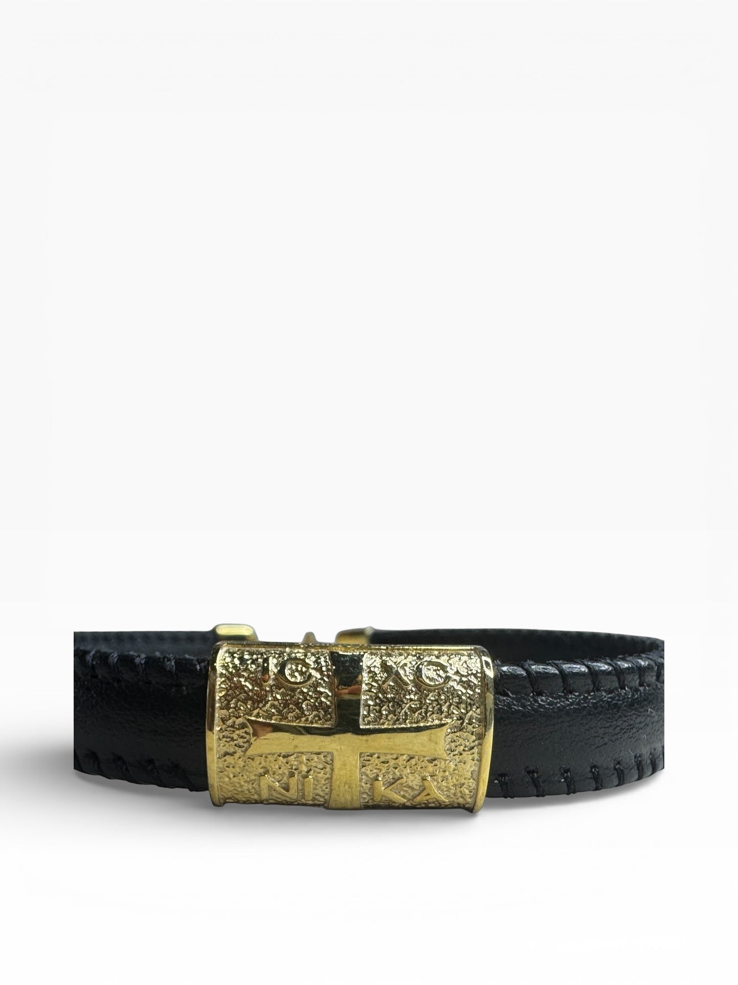 Leather Byzantine Steling Silver Bracelet