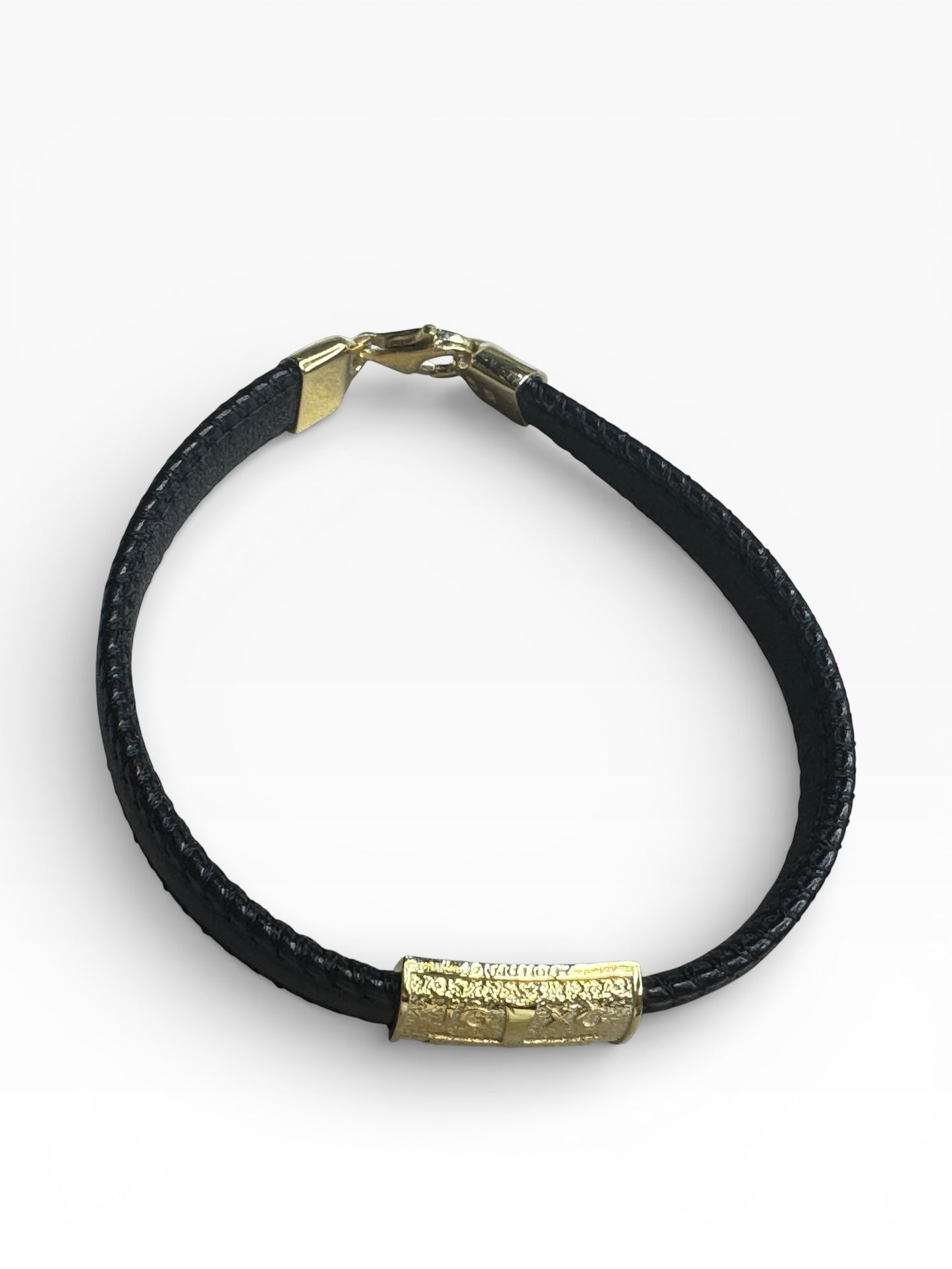 Leather Byzantine Steling Silver Bracelet