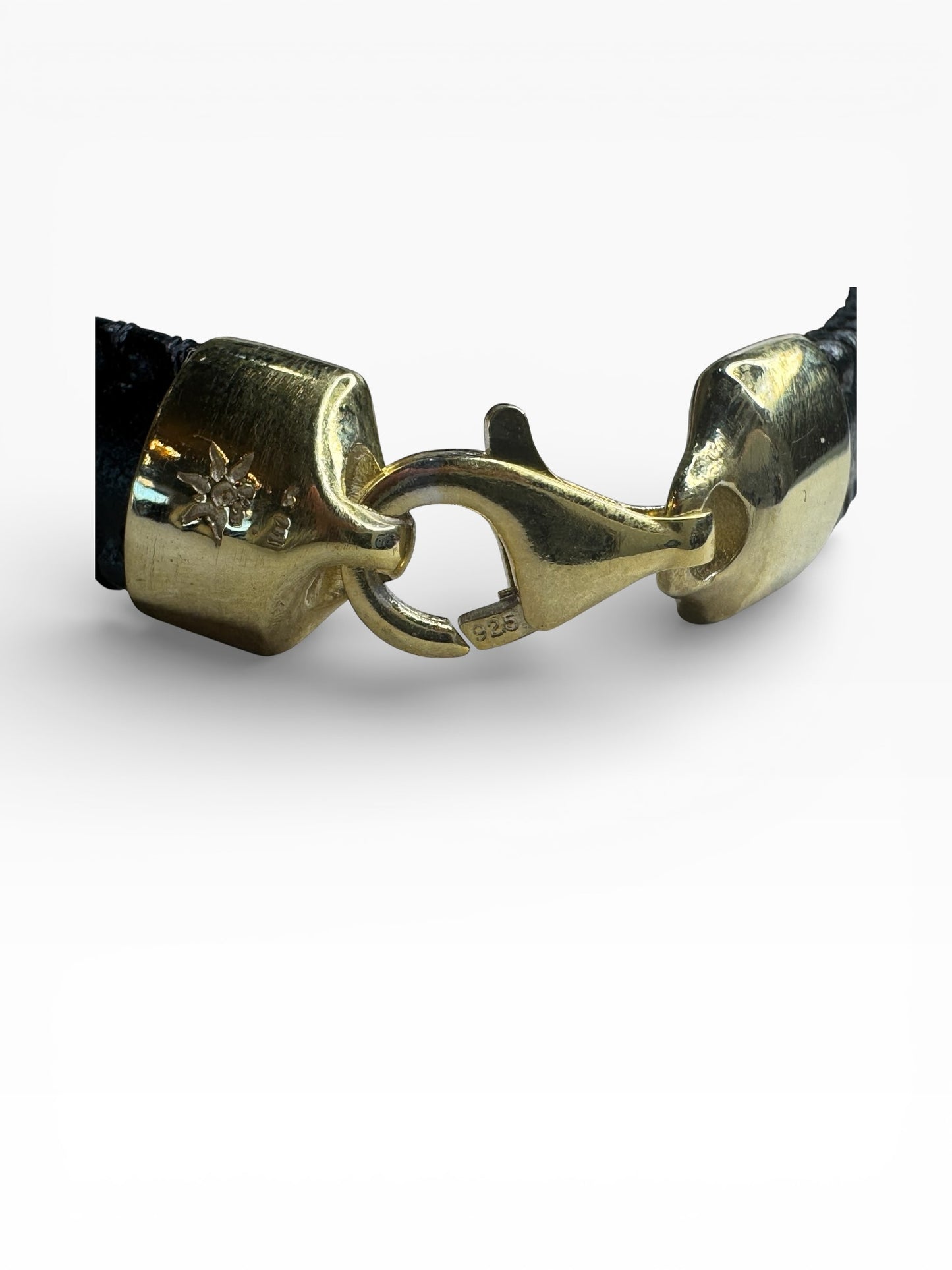 Leather Byzantine Steling Silver Bracelet
