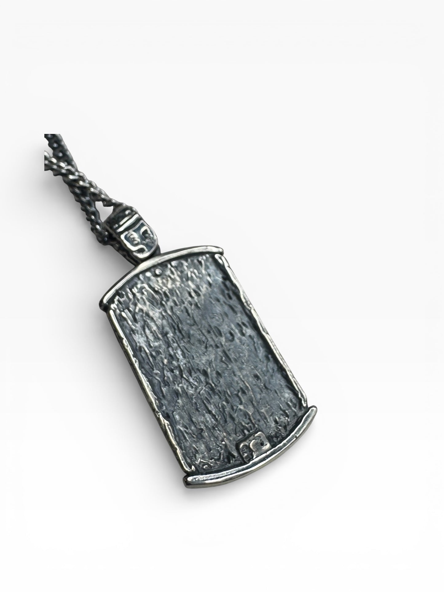 Sterling Silver Cross Tag Necklace With Chain