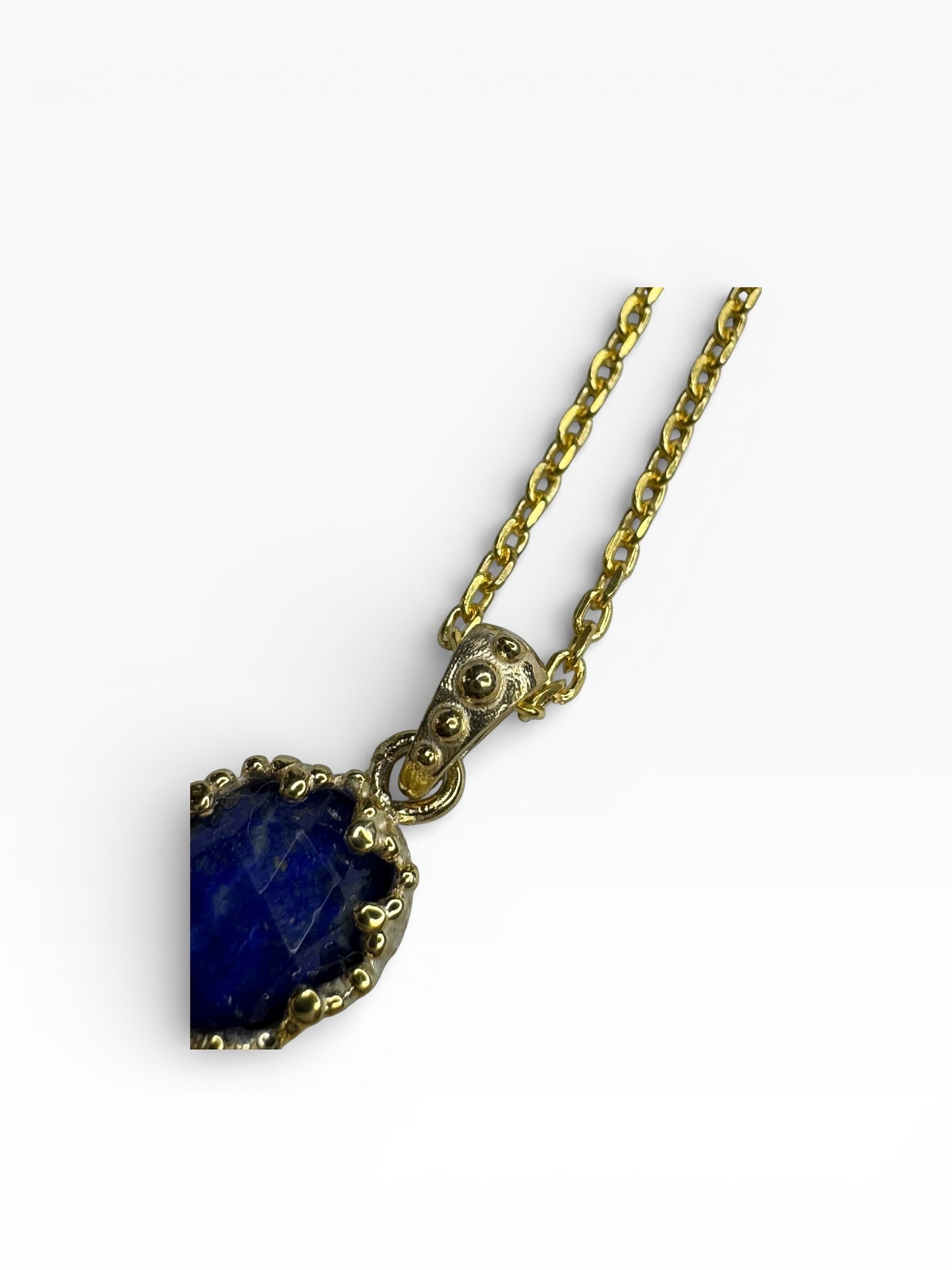 Lapis Stone Sterling Silver Two tone Cross