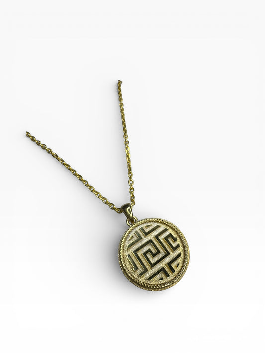 Meander Design Sterling Silver Necklace