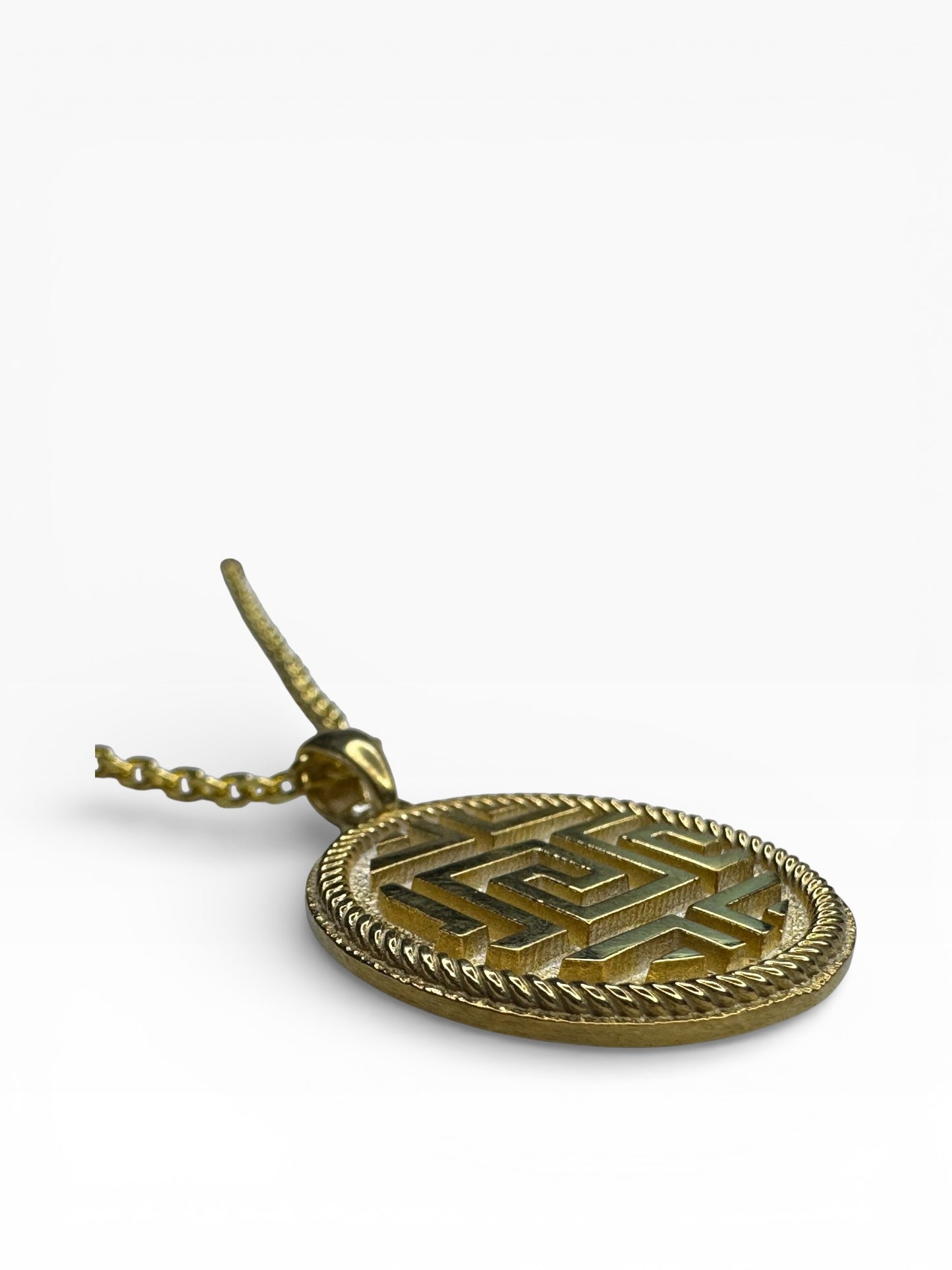 Meander Design Sterling Silver Necklace