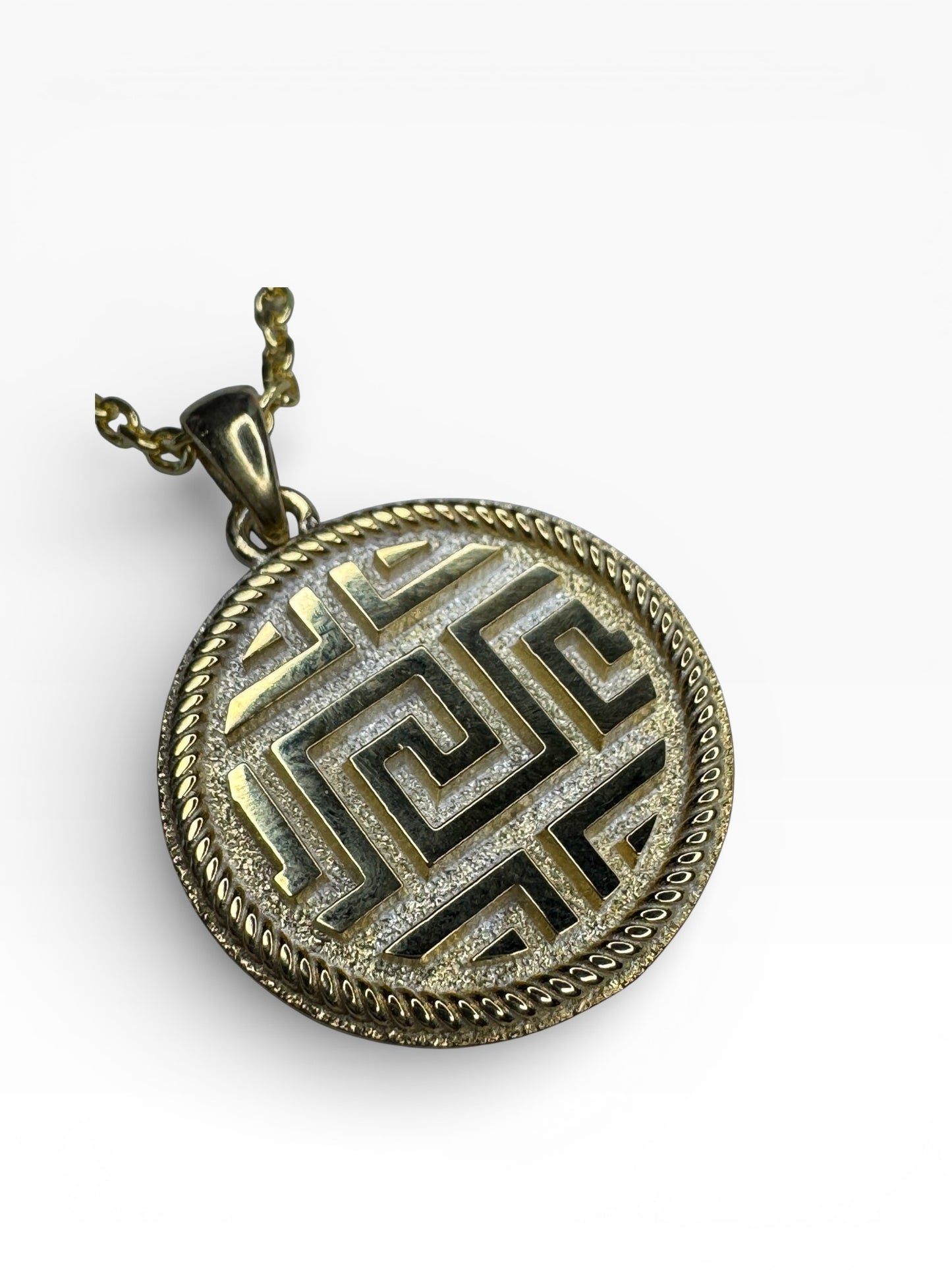 Meander Design Sterling Silver Necklace