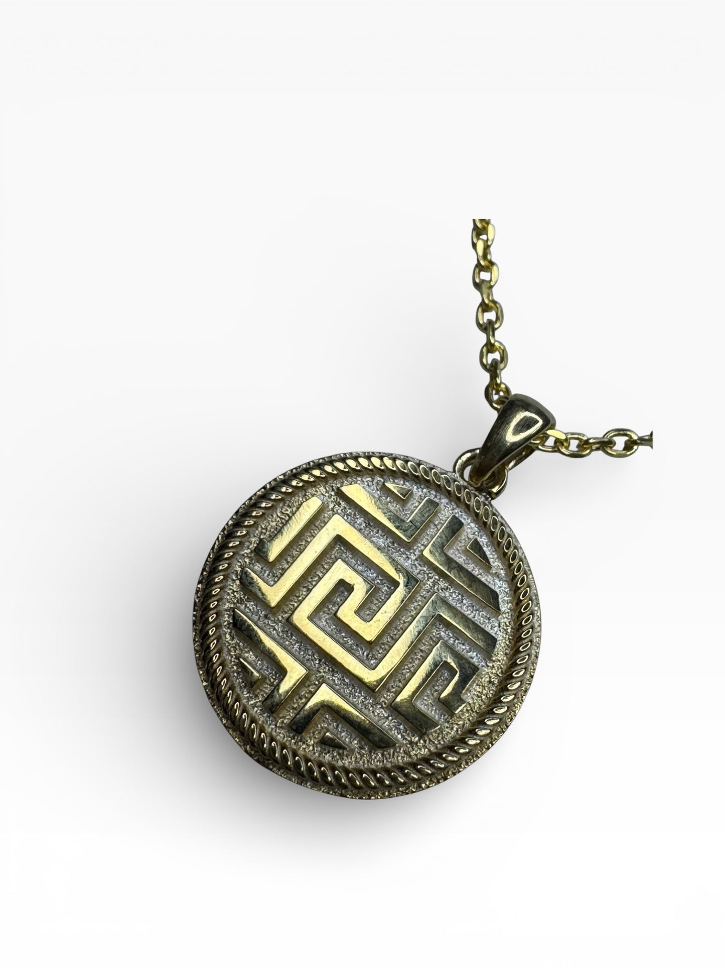 Meander Design Sterling Silver Necklace