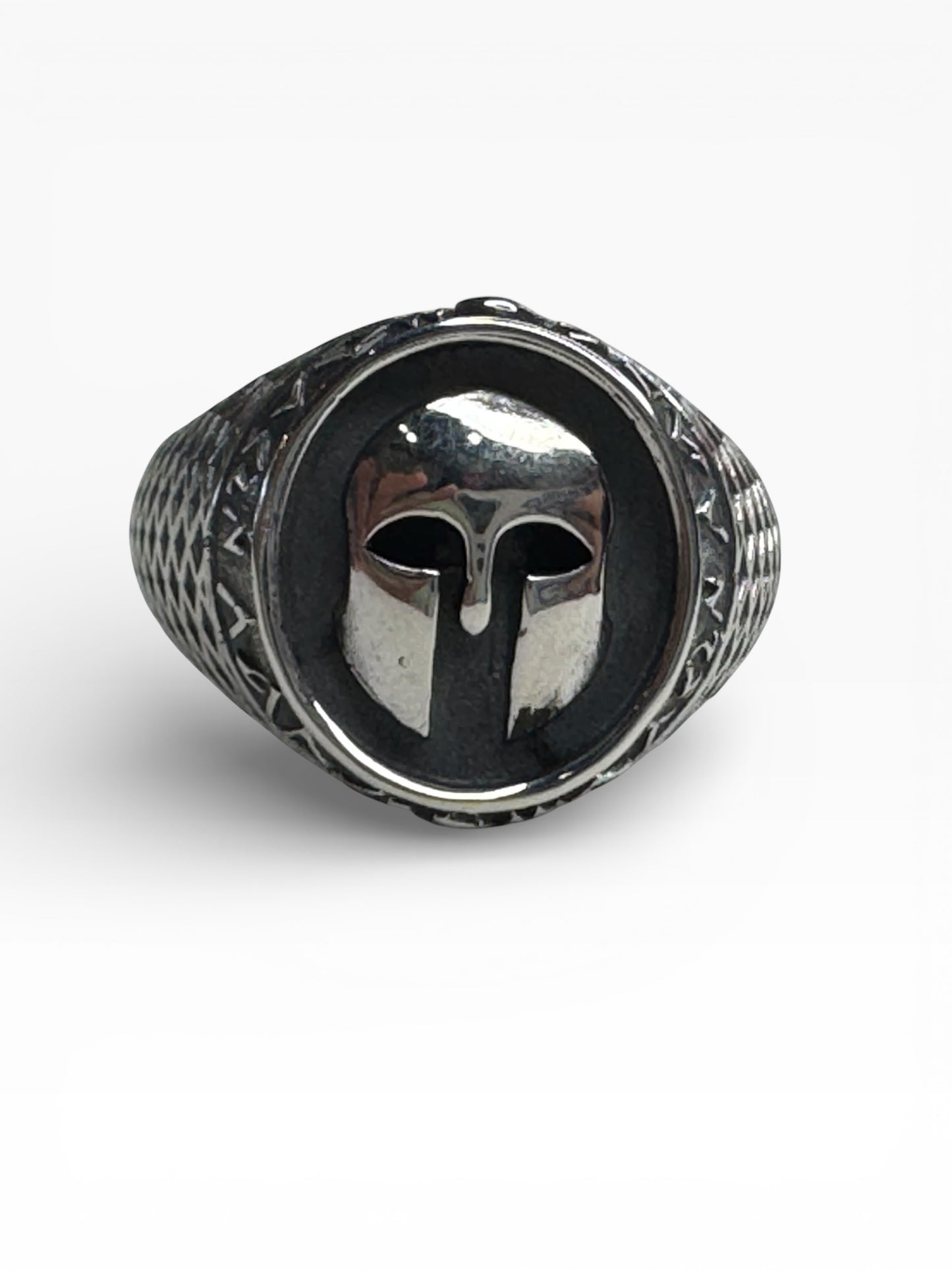 Spartan Helmet Sterling Silver Mens Ring