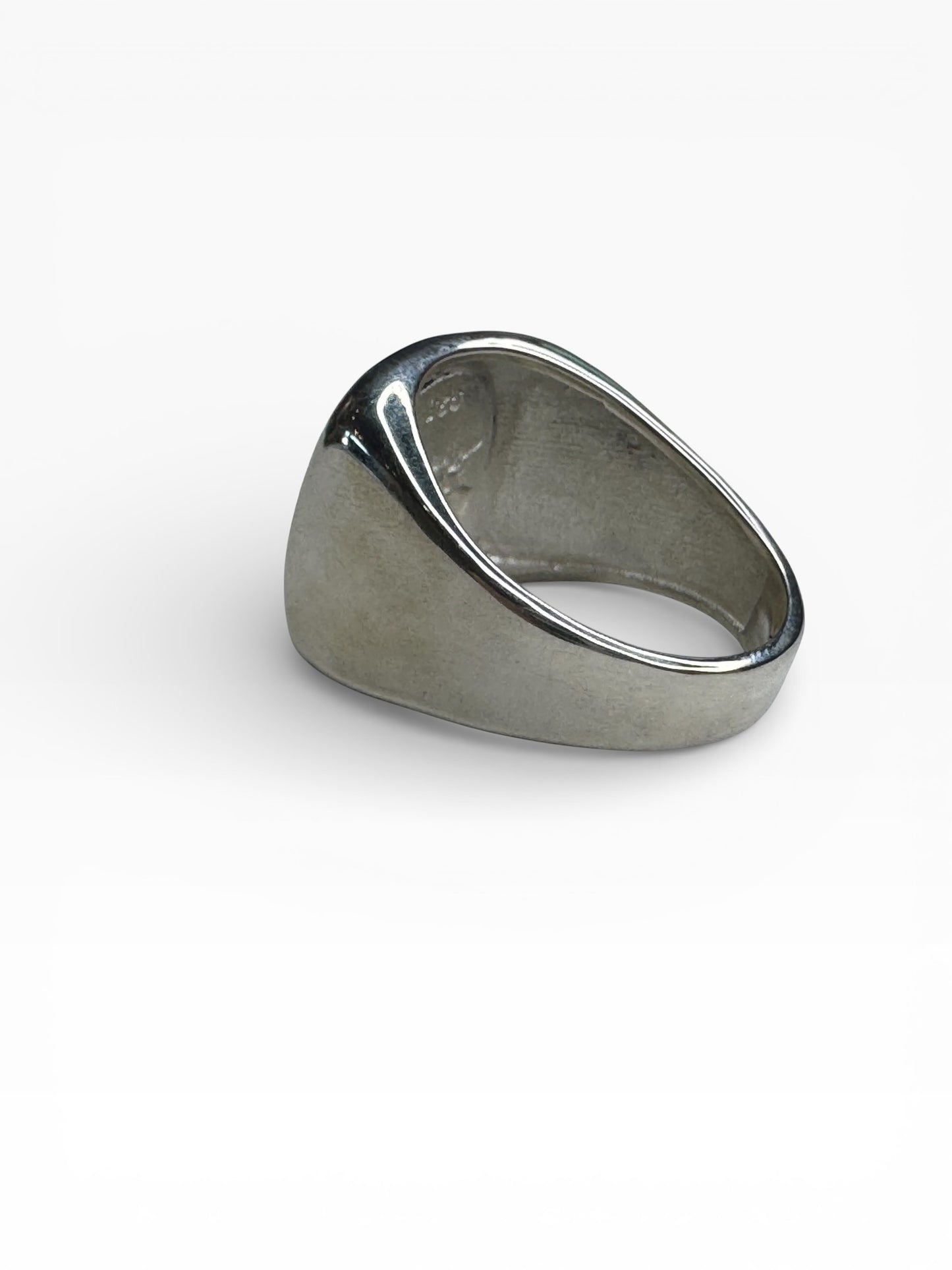 Sterling Silver Two Tone Spartan Mens Ring