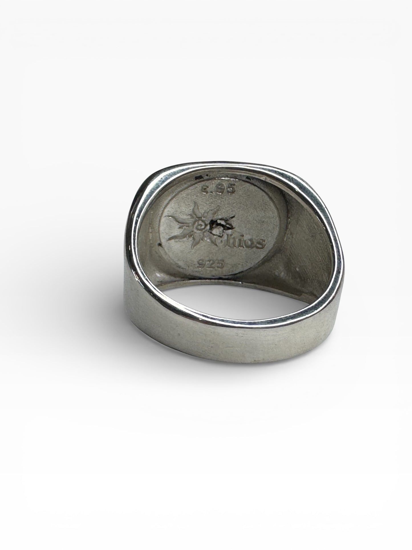 Sterling Silver Two Tone Spartan Mens Ring