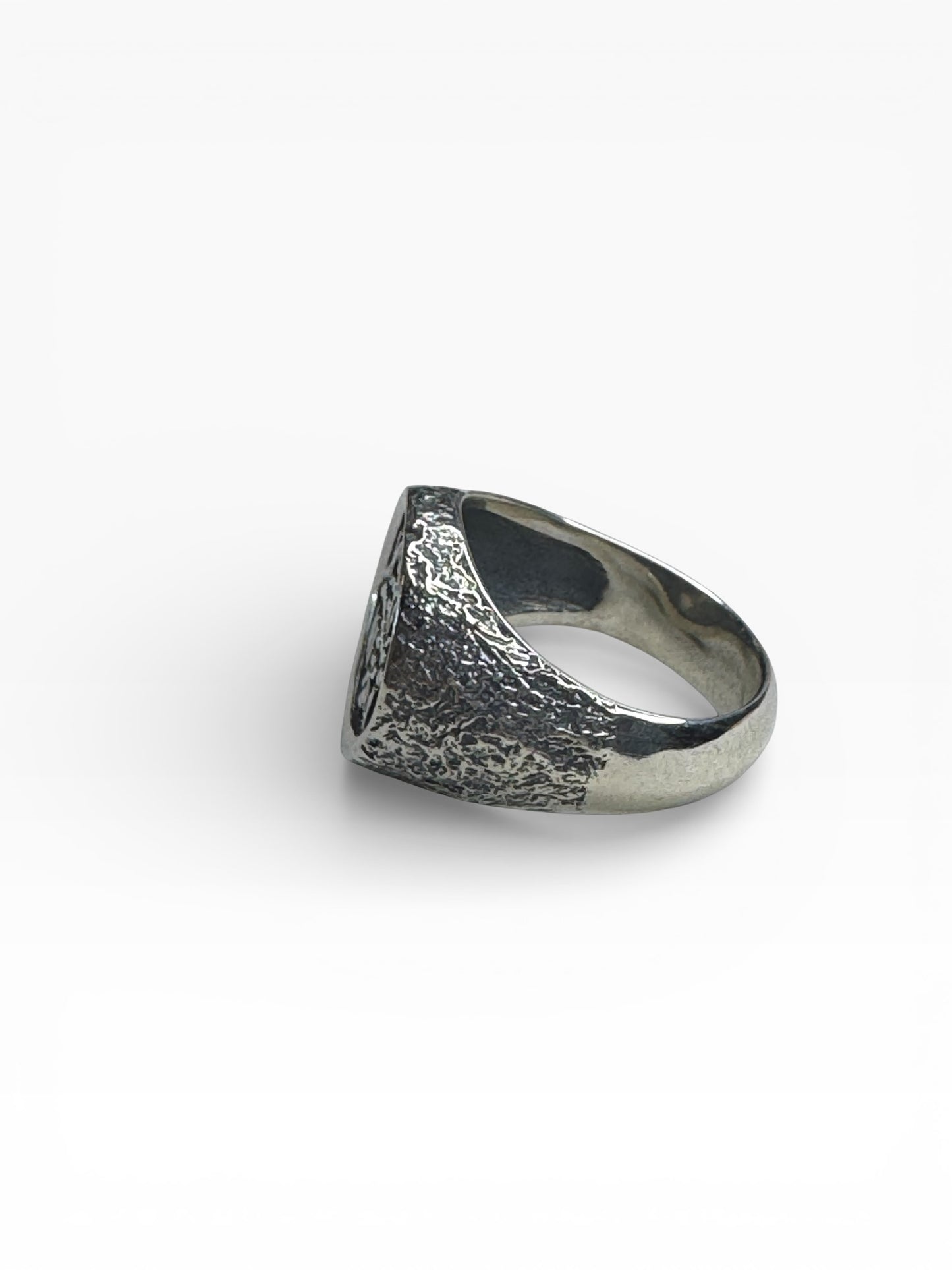 Sterling Silver Patina Byzantine Mens Ring