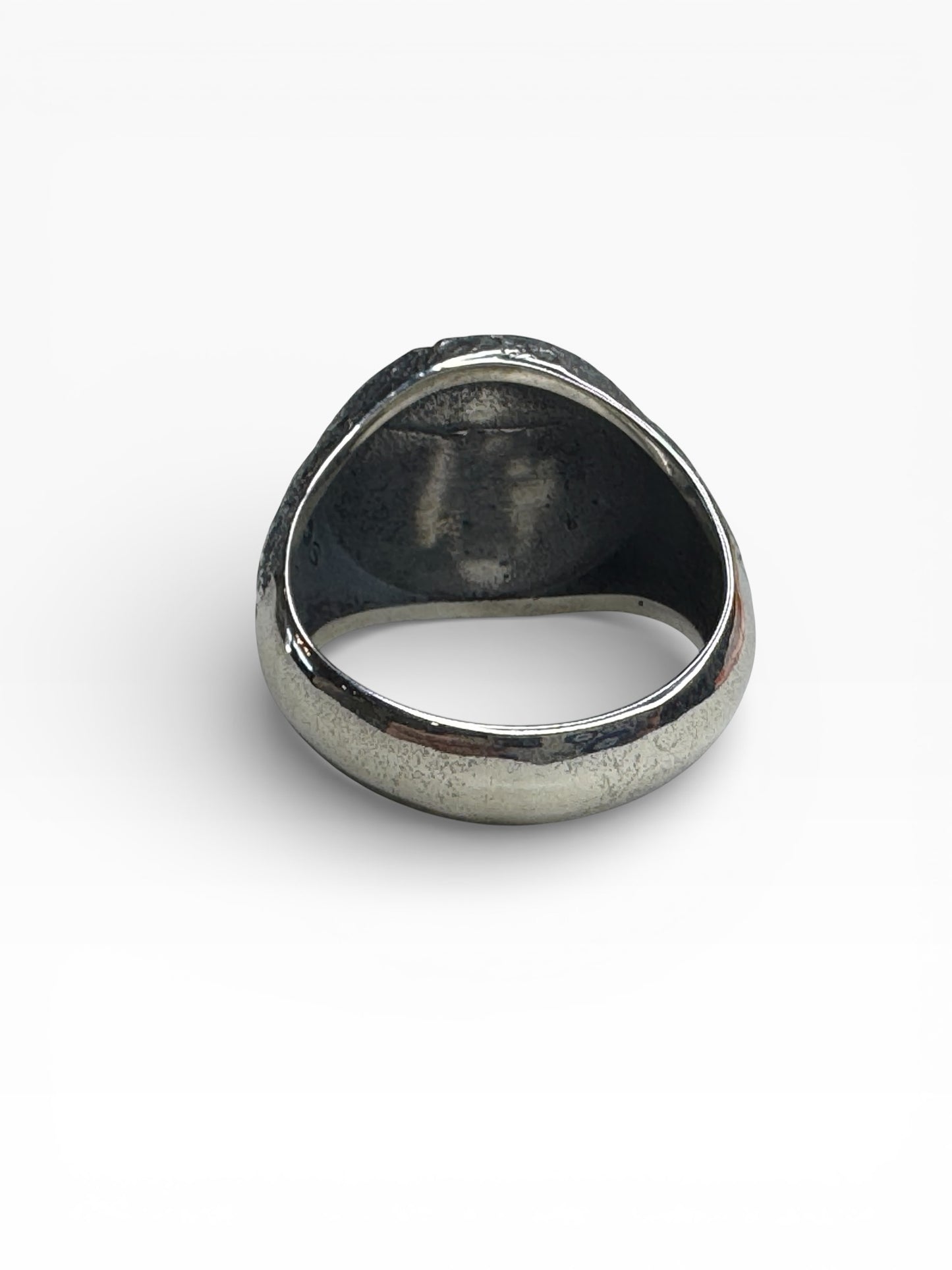 Sterling Silver Patina Byzantine Mens Ring