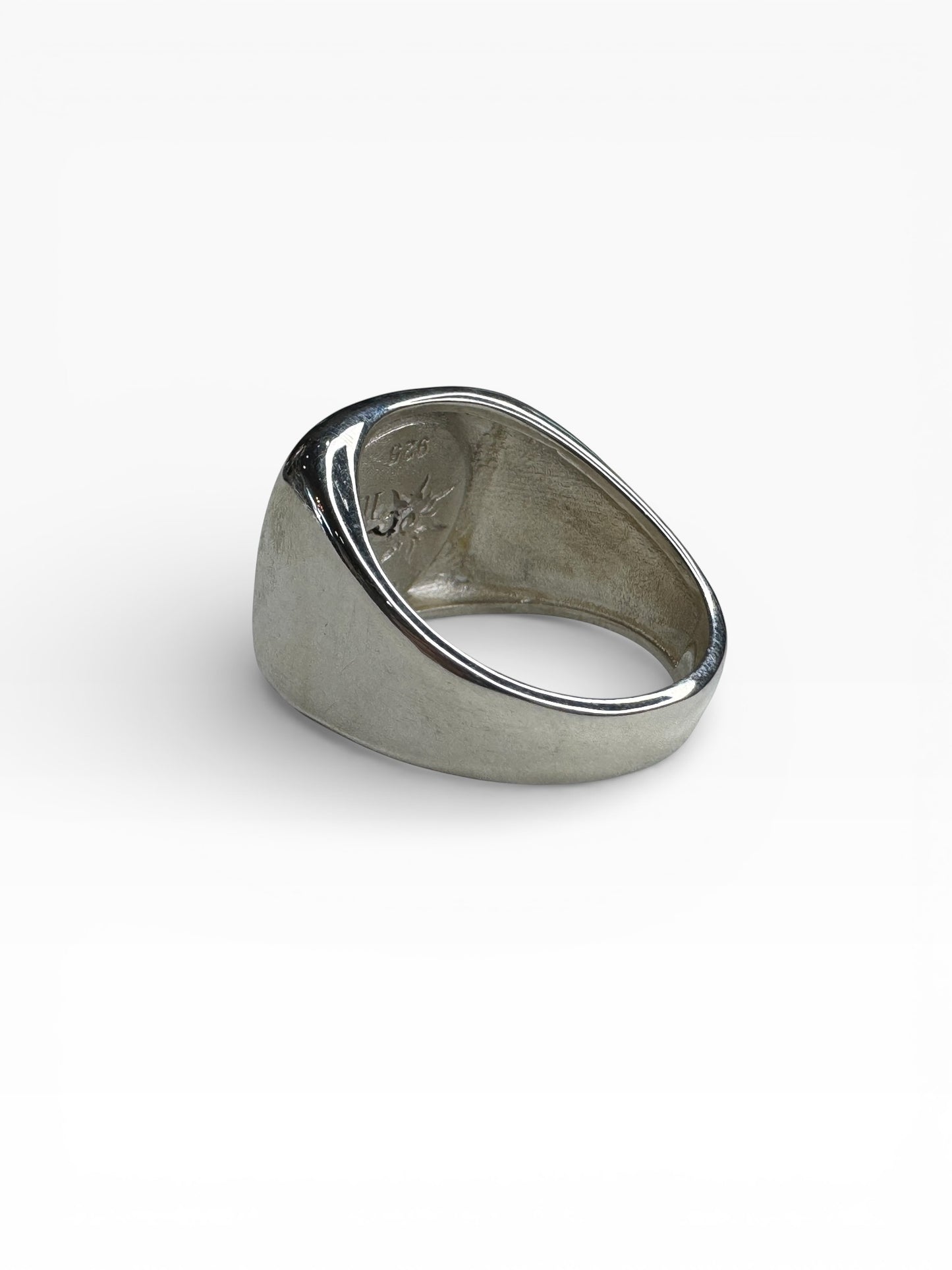 Greek Key Sterling Silver Mens Ring