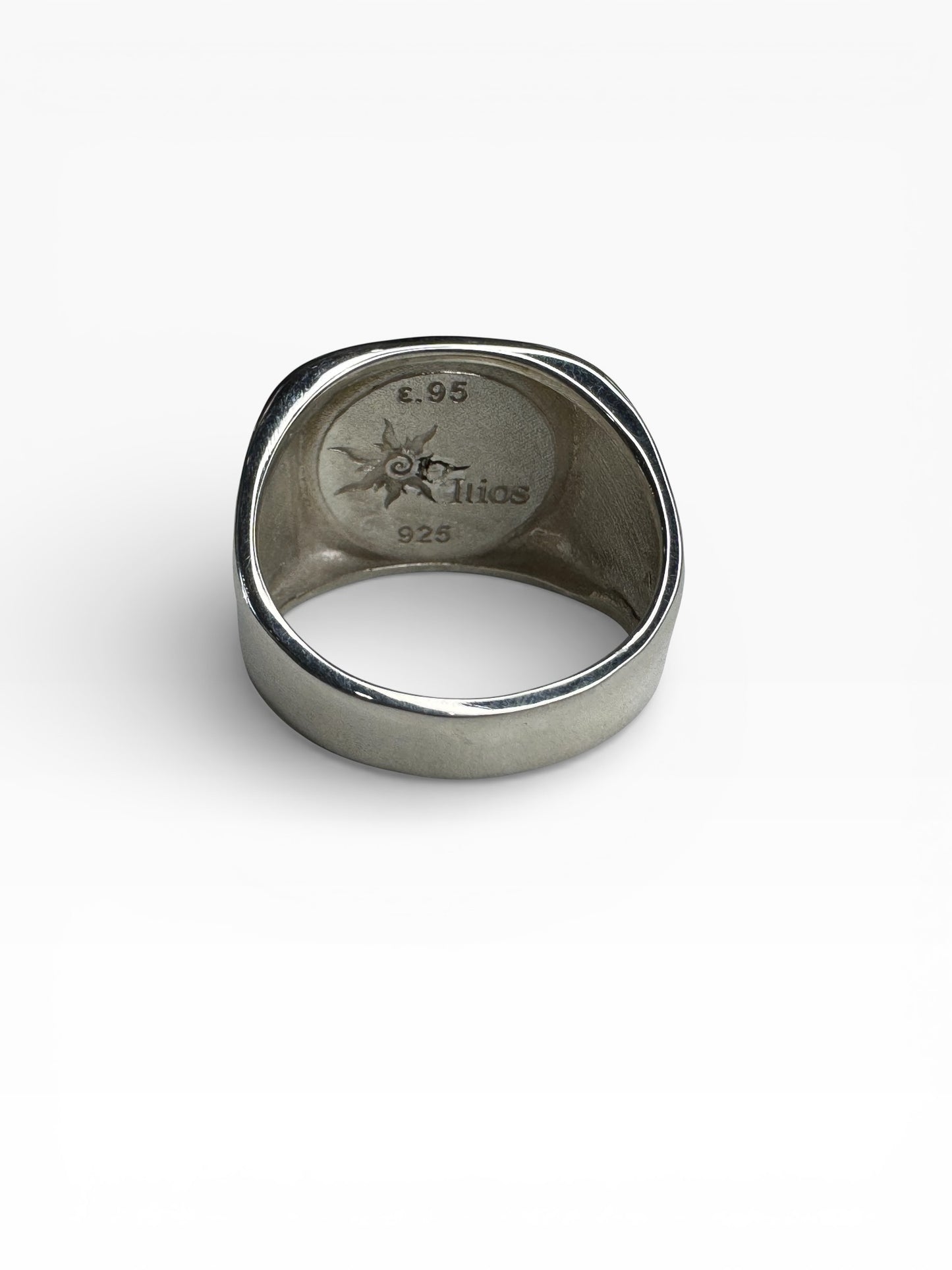 Greek Key Sterling Silver Mens Ring