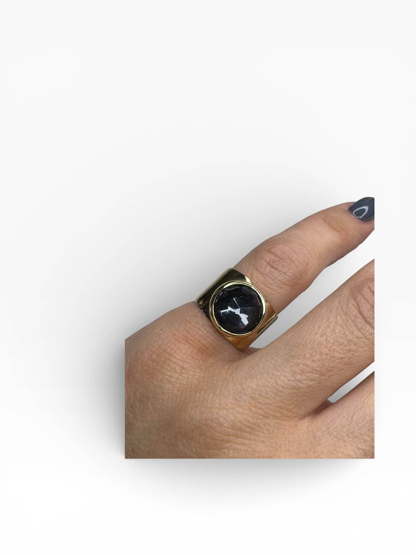 Sterling Silver Hematite Woman's Pinky Ring