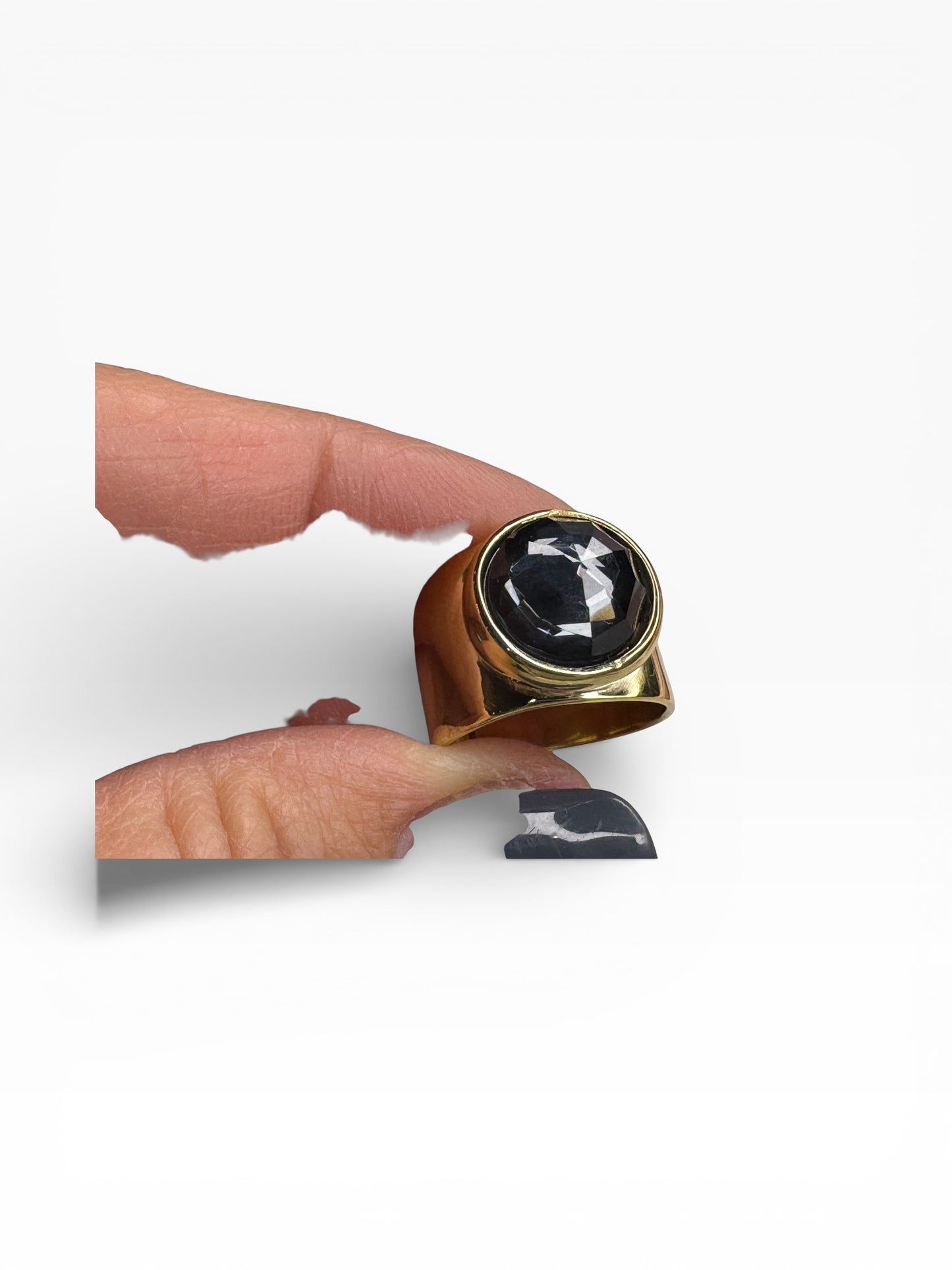 Sterling Silver Hematite Woman's Pinky Ring