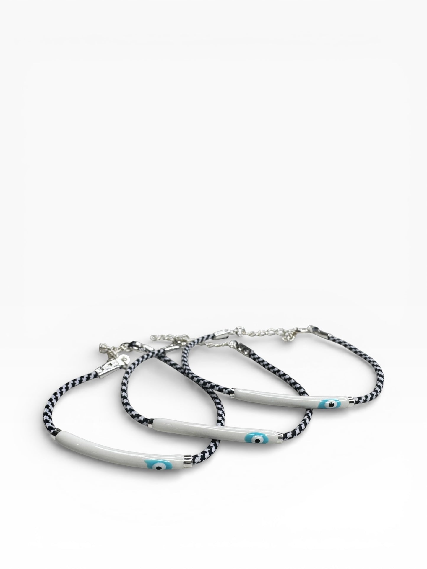 Evil Eye Enamel Sterling Silver Bracelet