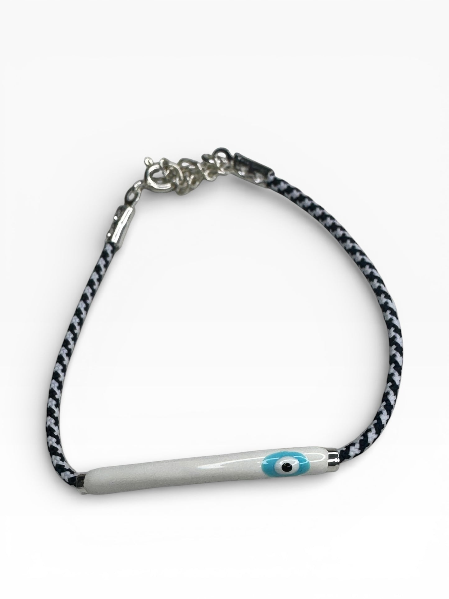 Evil Eye Enamel Sterling Silver Bracelet