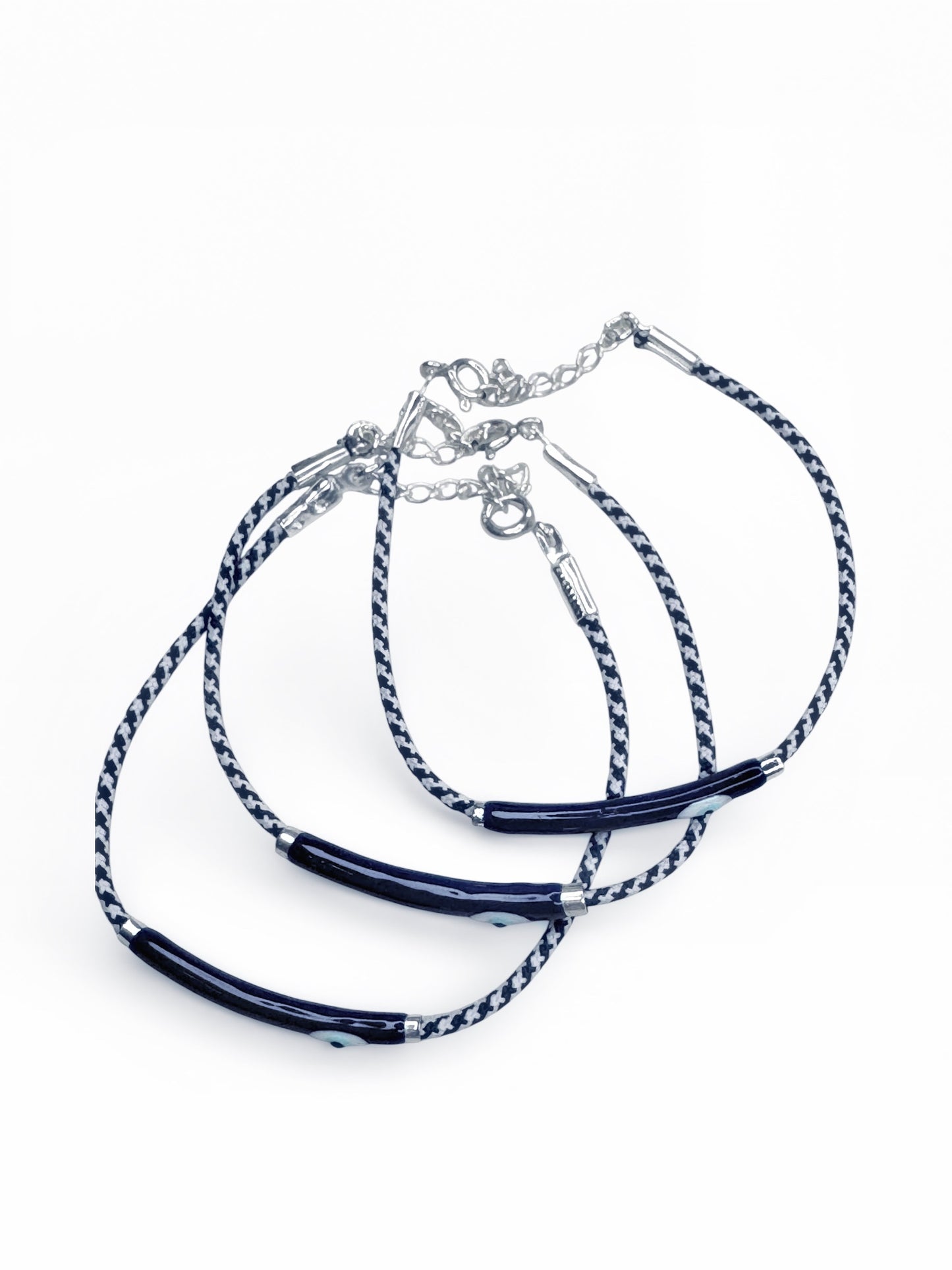 Evil Eye Enamel Sterling Silver Bracelet