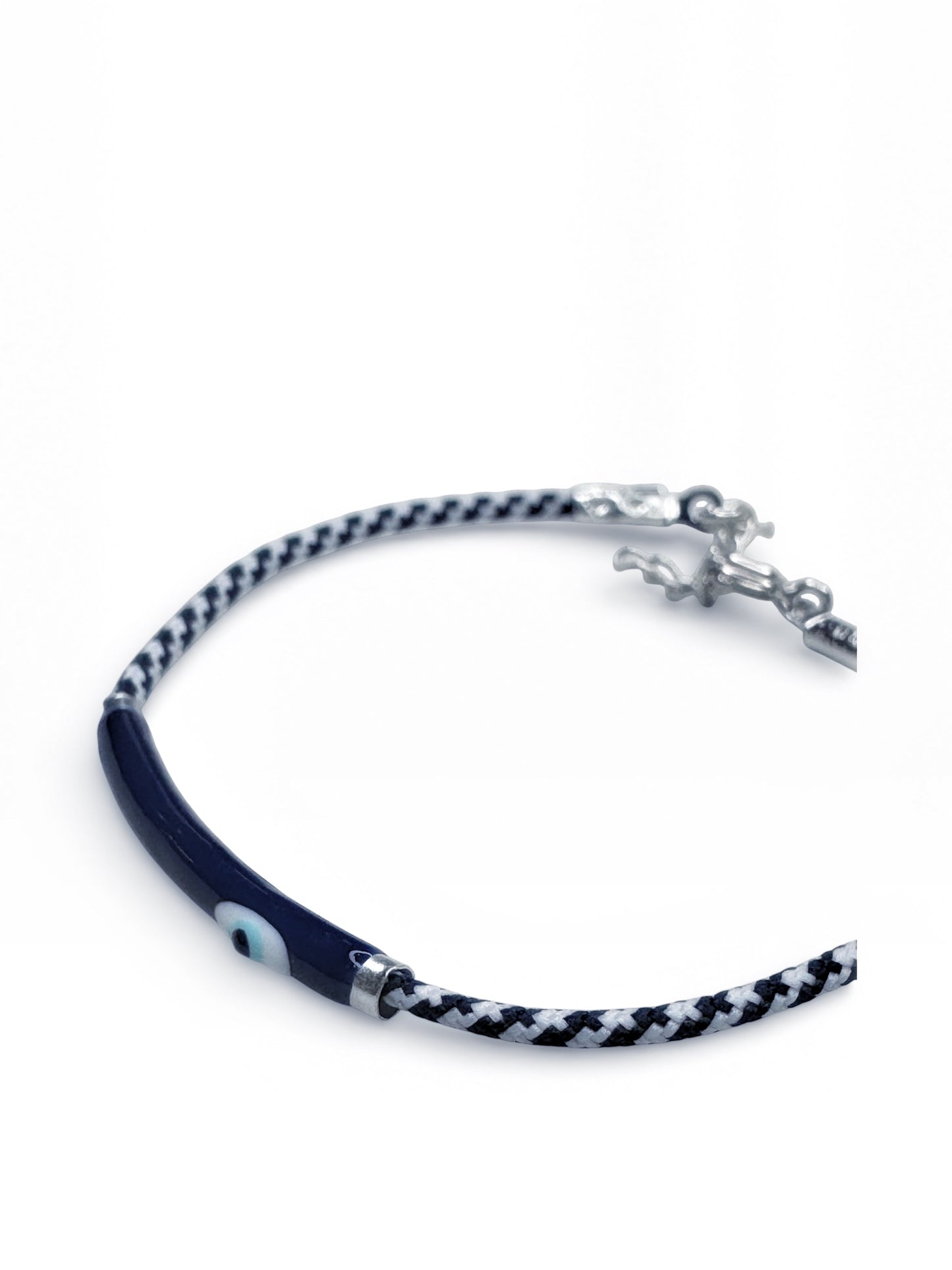 Evil Eye Enamel Sterling Silver Bracelet