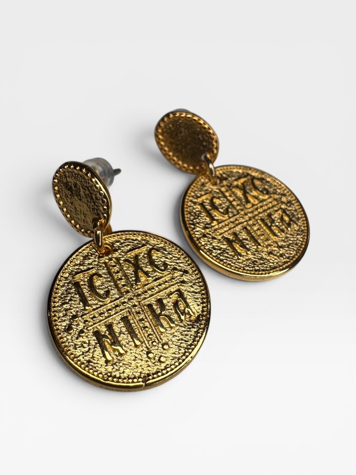 Large IXNCA Stainless Steel Gold Earrings