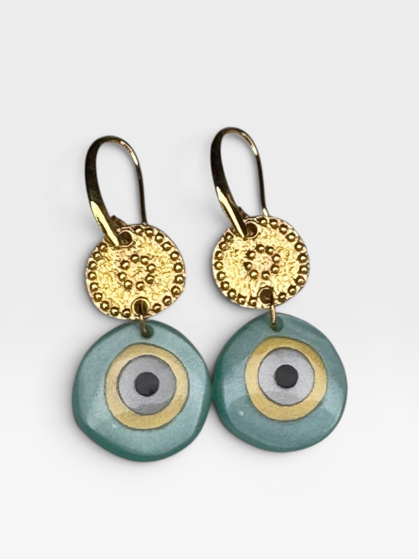 Evil Eye Drop Earrings Enamel