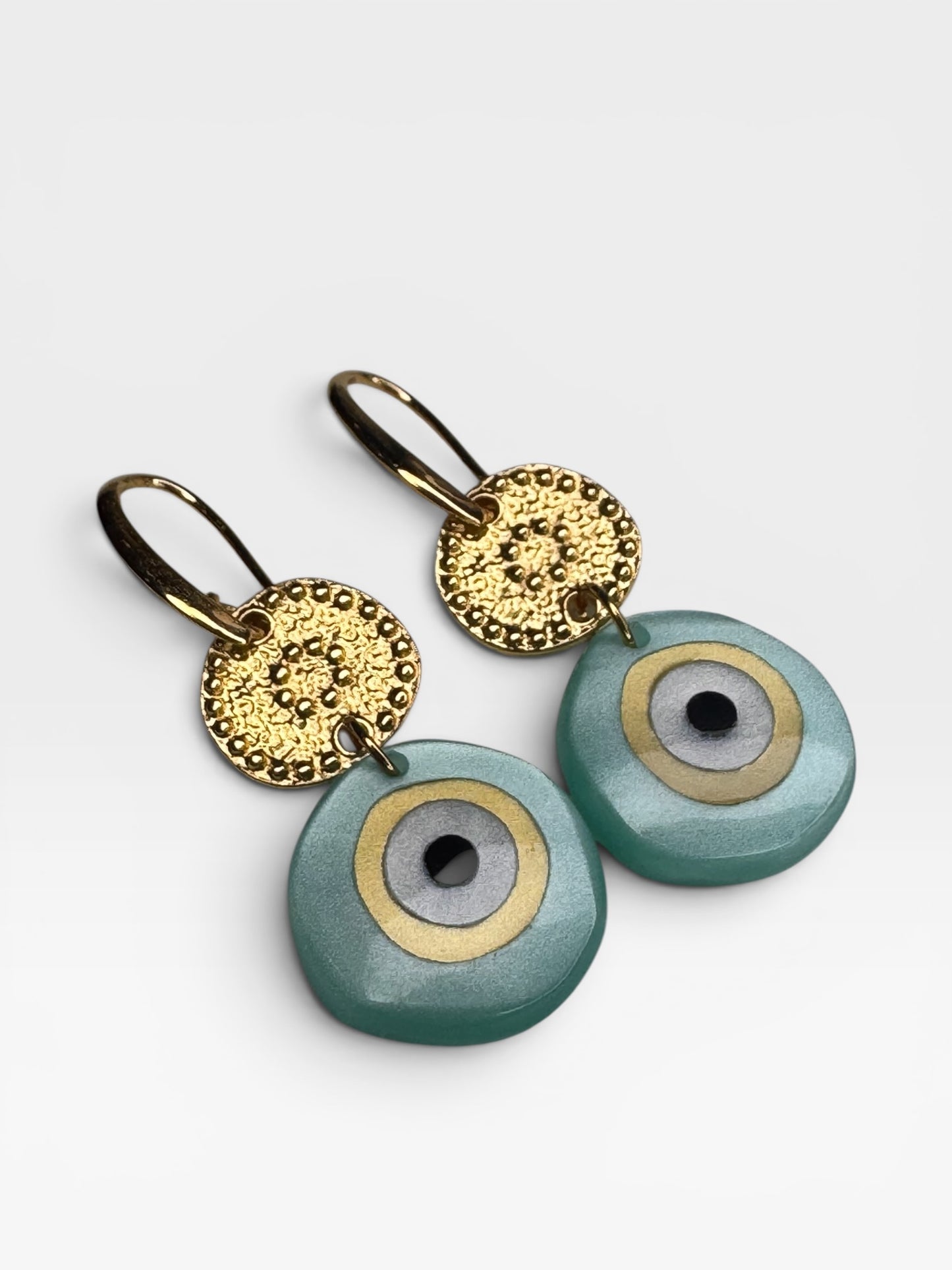 Evil Eye Drop Earrings Enamel