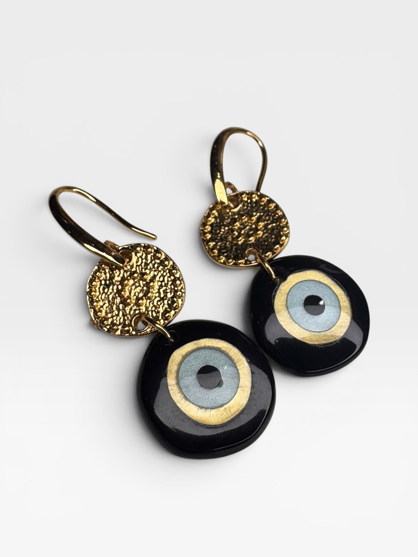 Evil Eye Drop Earrings Enamel