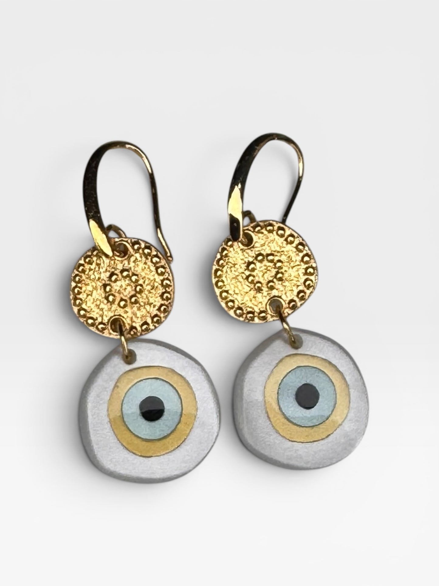 Evil Eye Drop Earrings Enamel