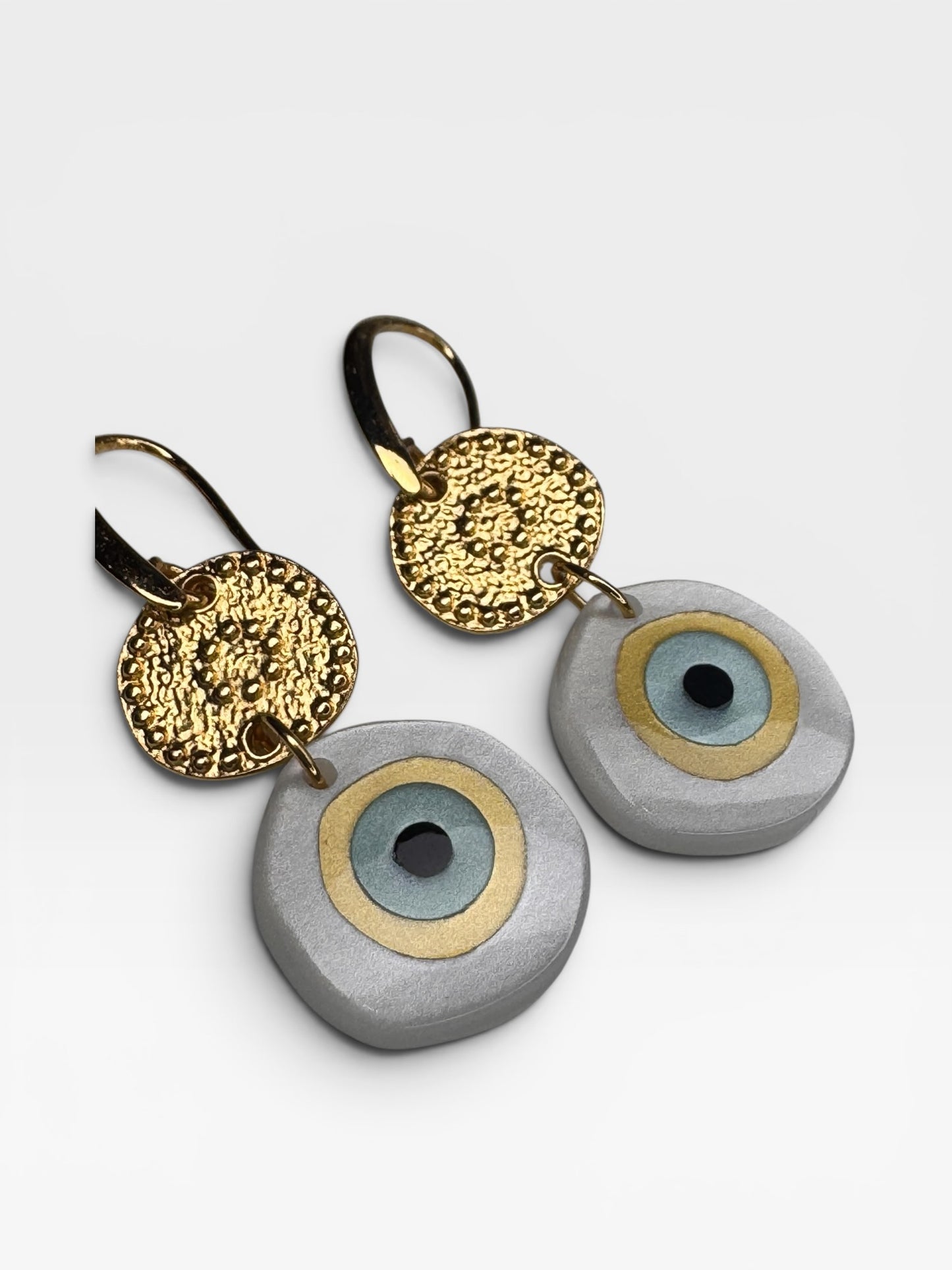 Evil Eye Drop Earrings Enamel