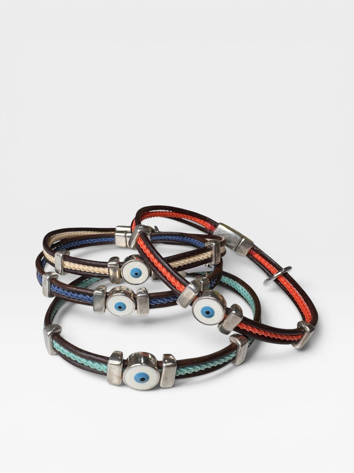 Evil Eye Rope Leather Bracelet