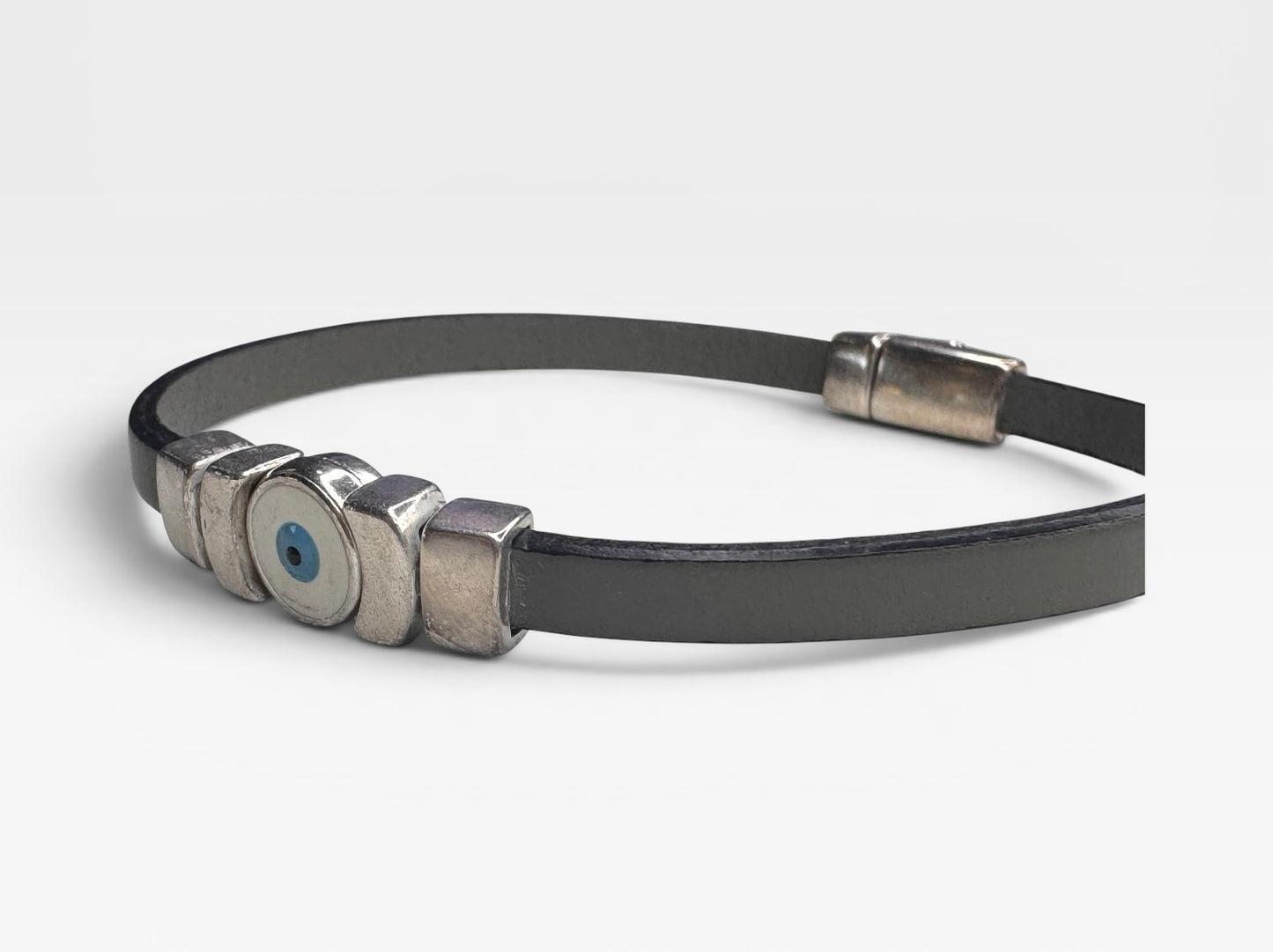 Evil Eye Leather Bracelet