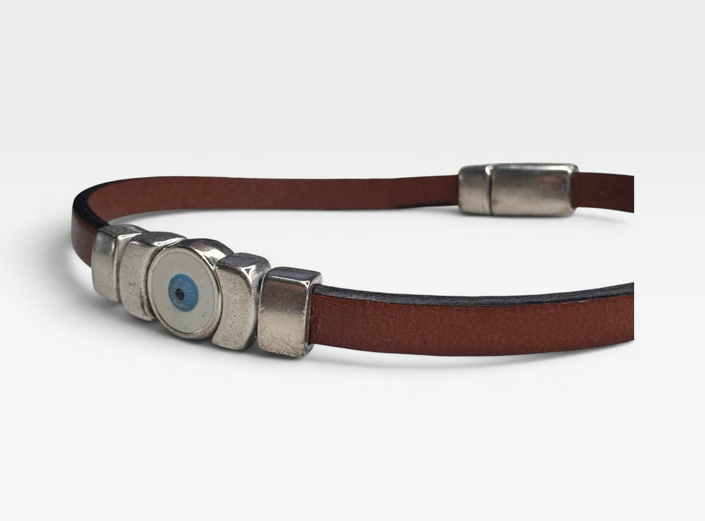 Evil Eye Leather Bracelet