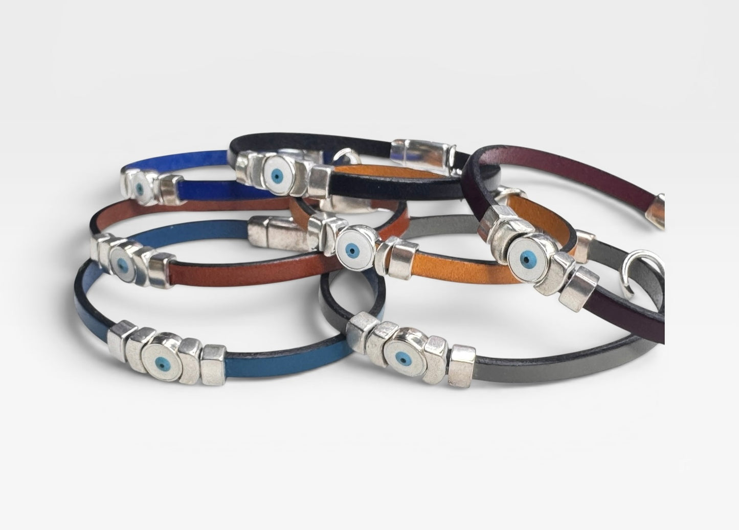 Evil Eye Leather Bracelet