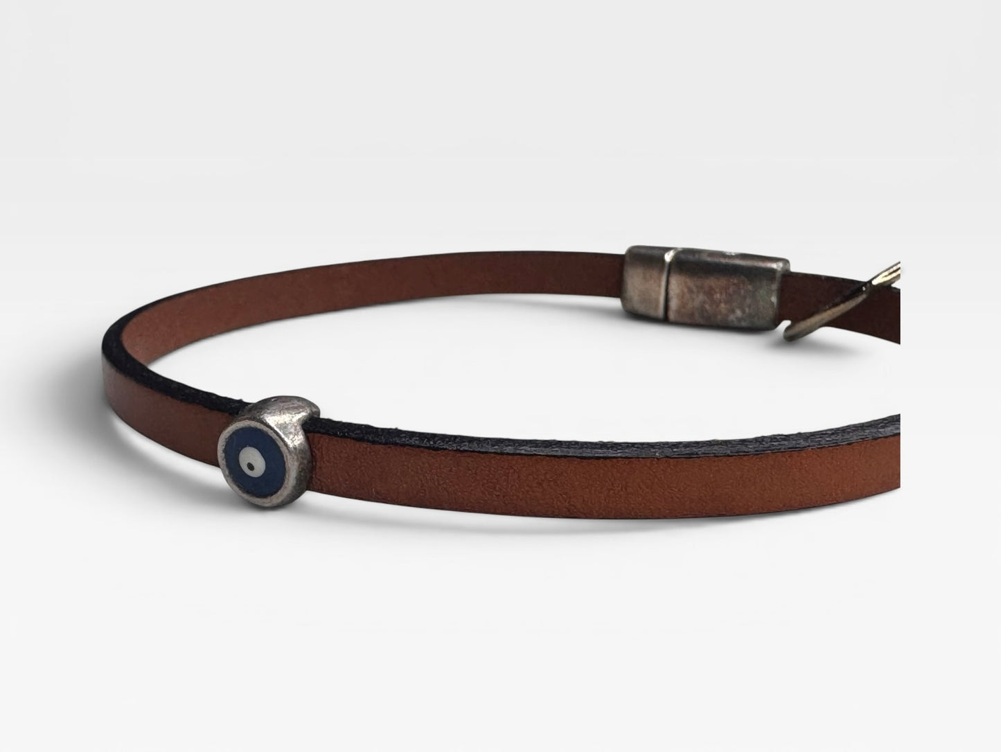 Evil Eye Minimalist Leather Bracelet