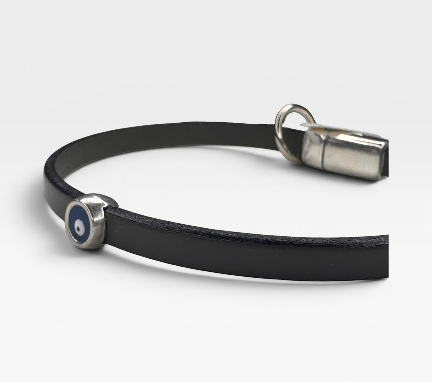 Evil Eye Minimalist Leather Bracelet