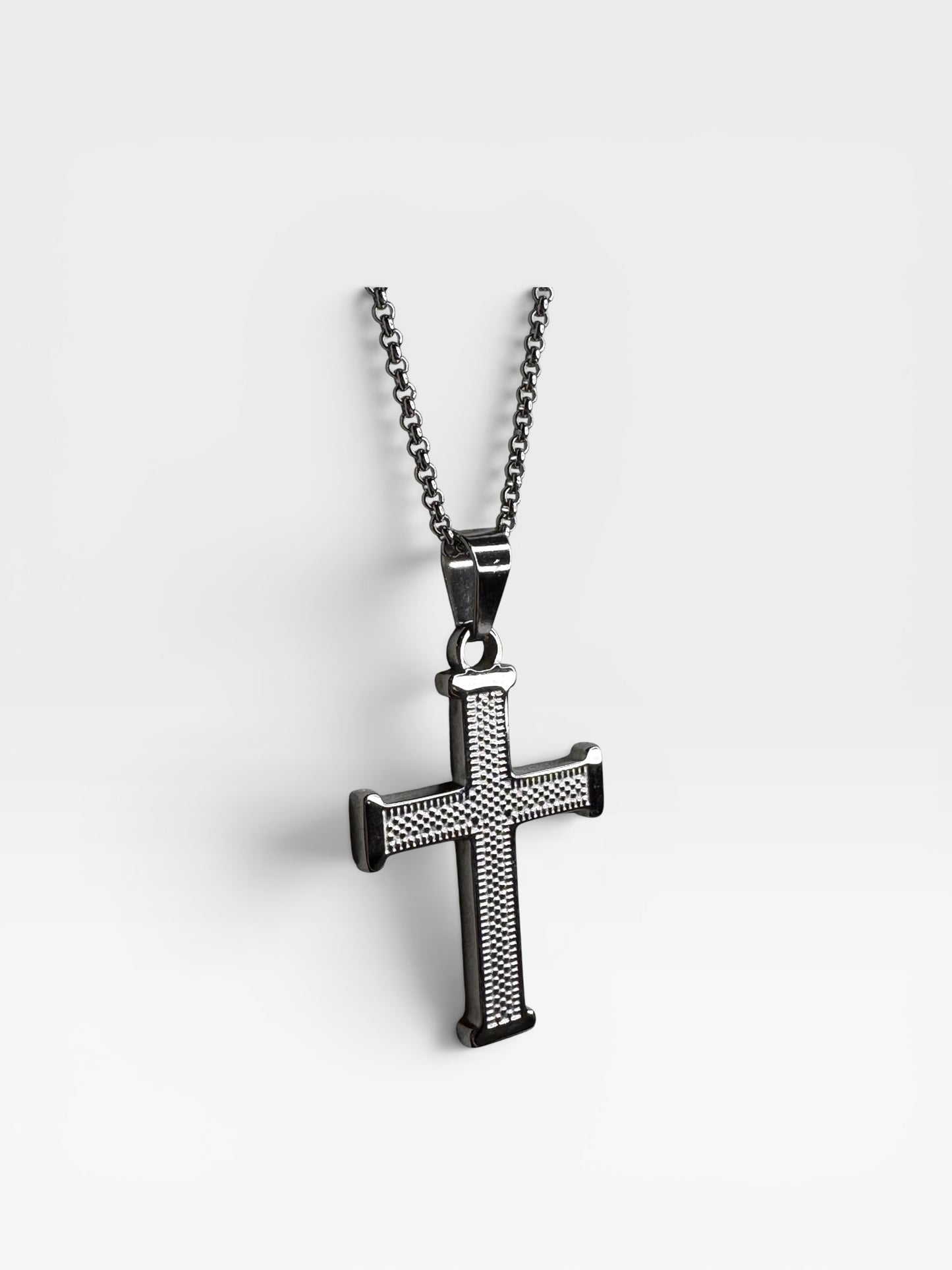 Hermes Etched Stainless Steel Cross