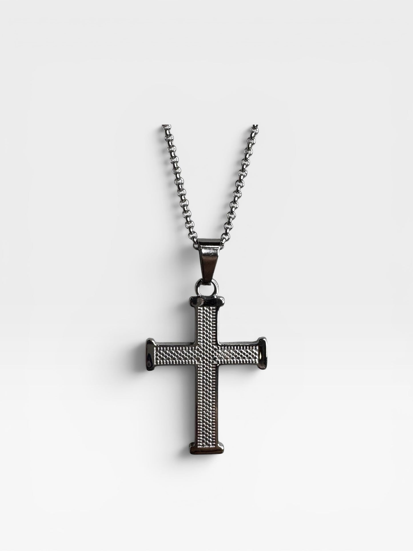 Hermes Etched Stainless Steel Cross