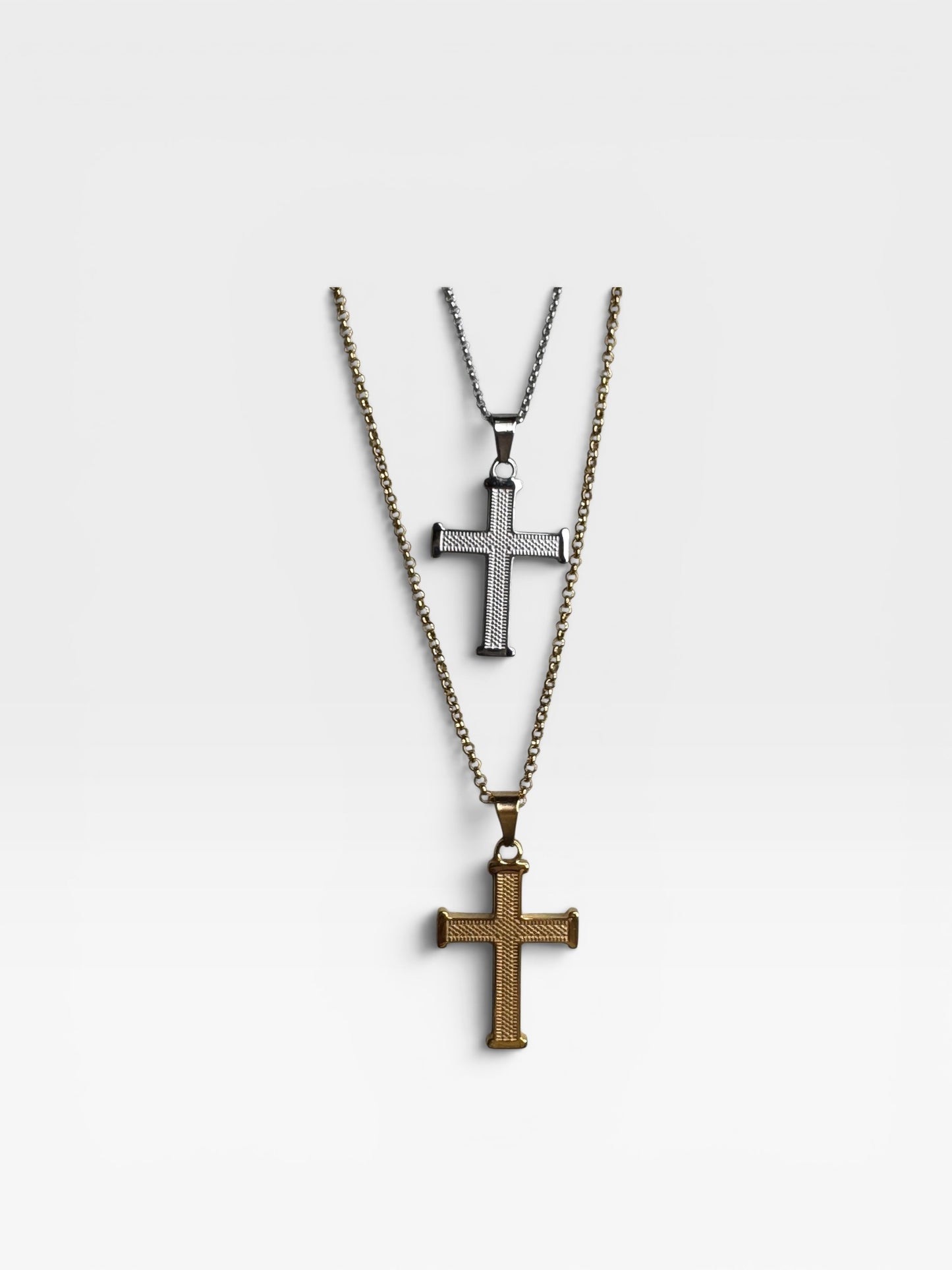 Hermes Etched Stainless Steel Cross
