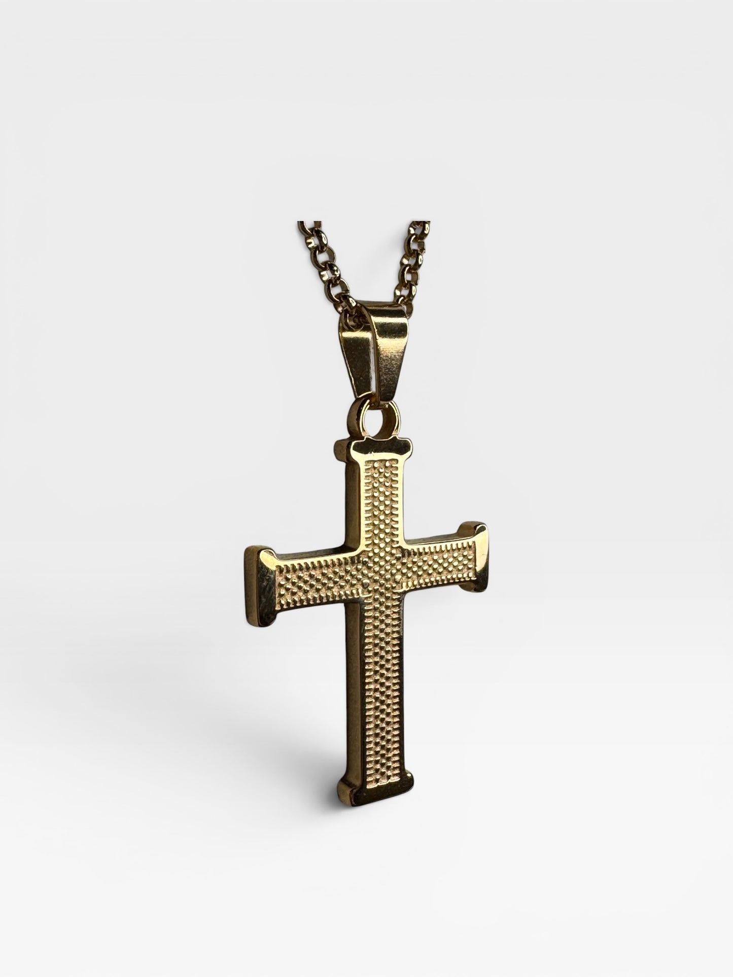 Hermes Etched Stainless Steel Cross